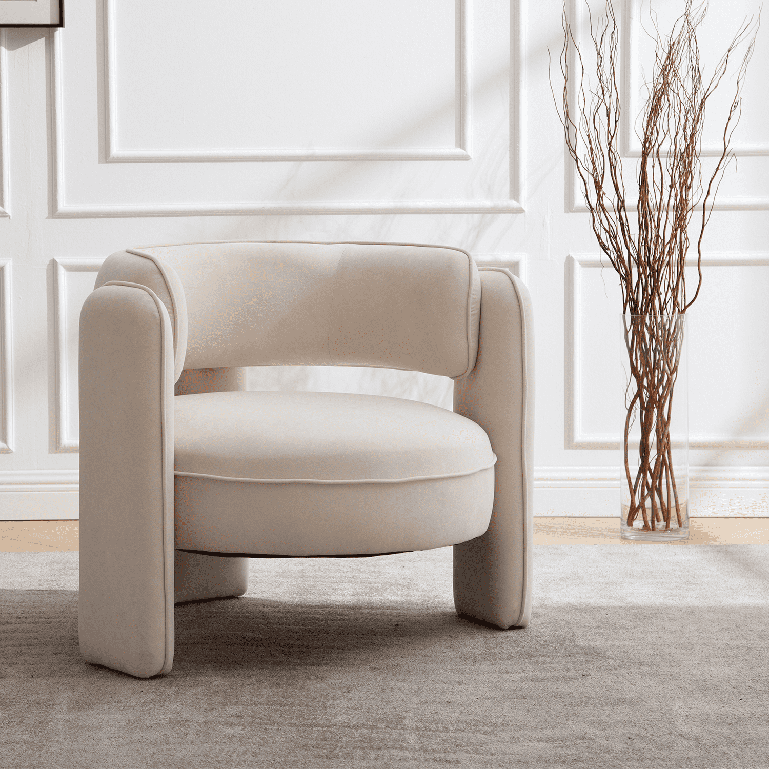 VESCASA Velvet Barrel Accent Chair 1 PCS - 6414