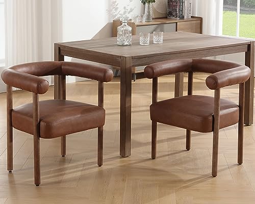 VESCASA Curve Padded Open Back Upholstered Dining Chairs Set of 2 - 1930