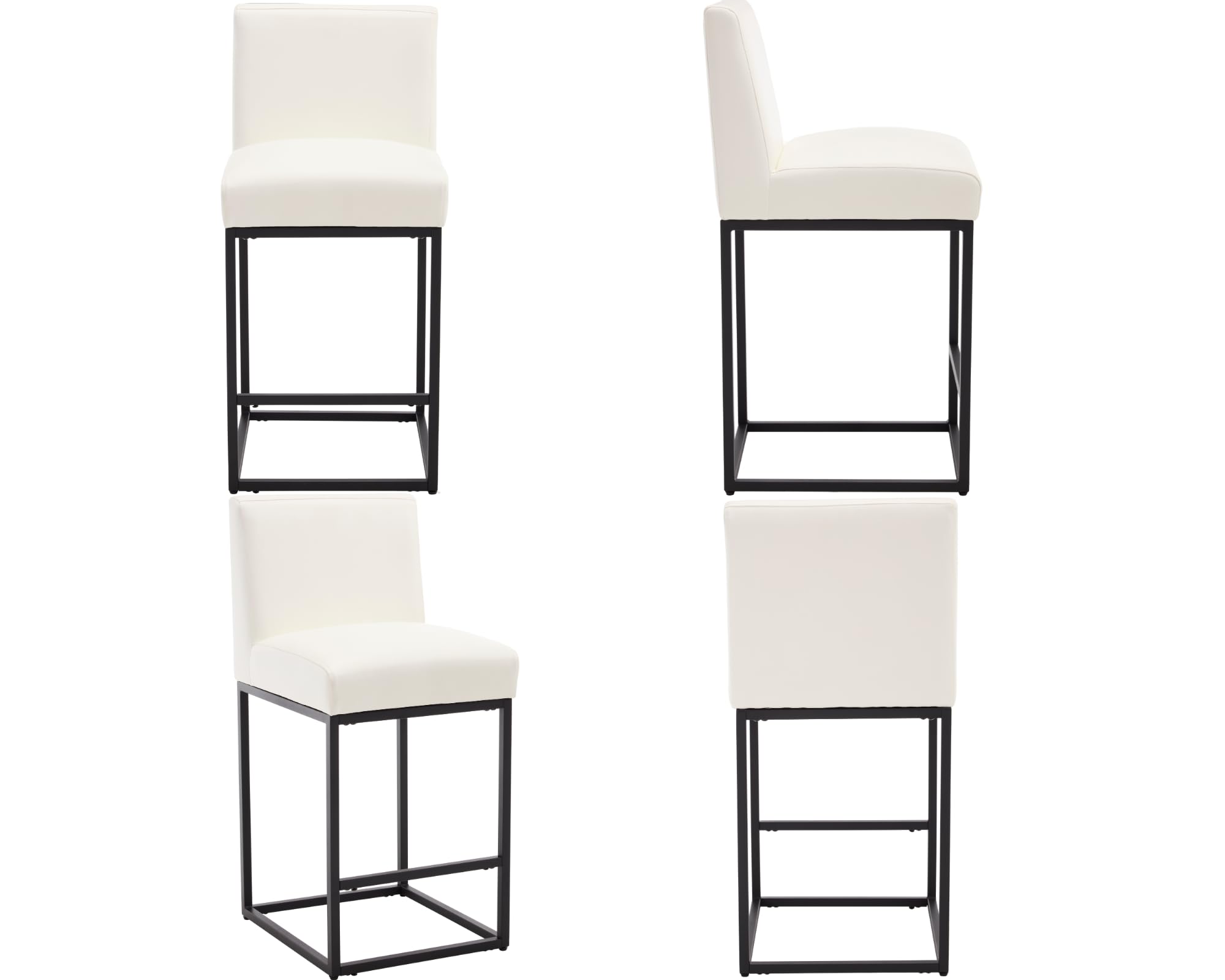 VESCASA 27"H-31"H Modern Metal Frame Counter Height Bar Stools Set of 2 - 5691