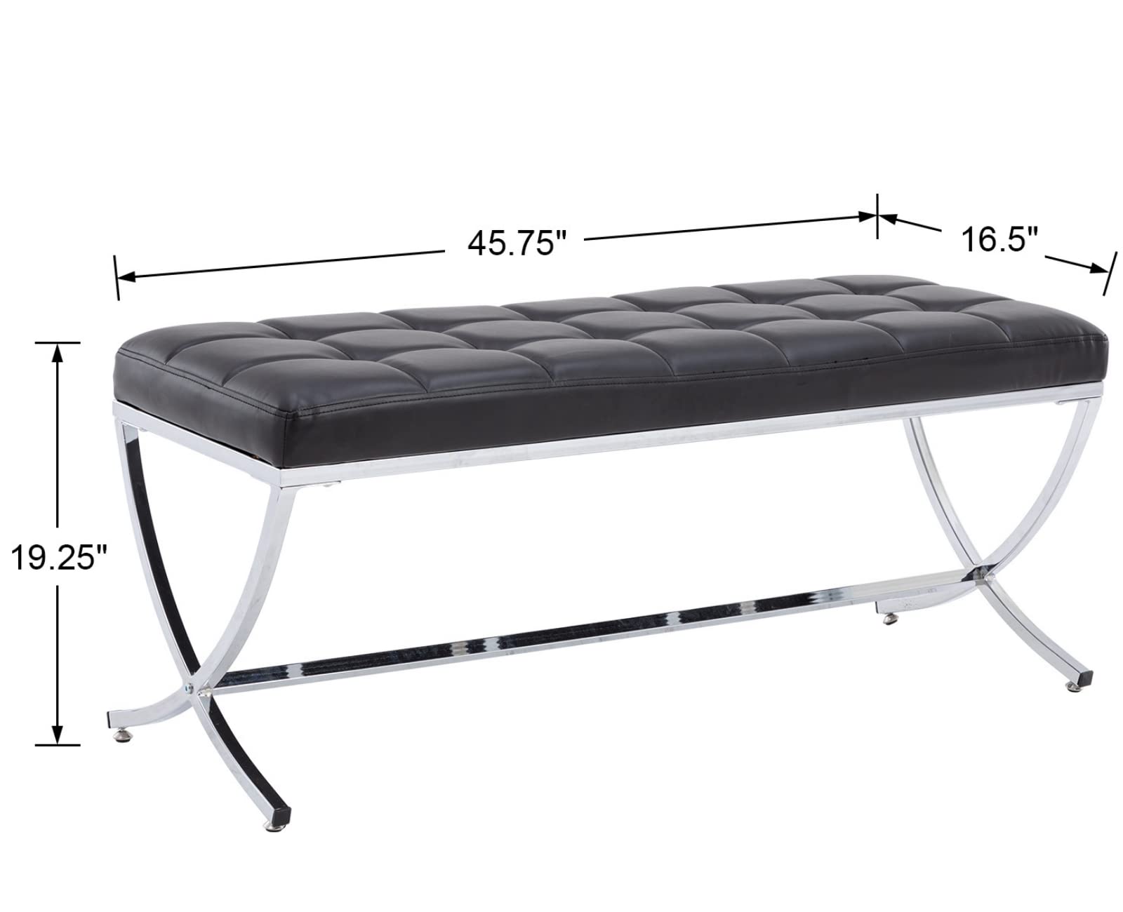 EALSON Modern Button Tufted Leather Entryway Bench - 3075