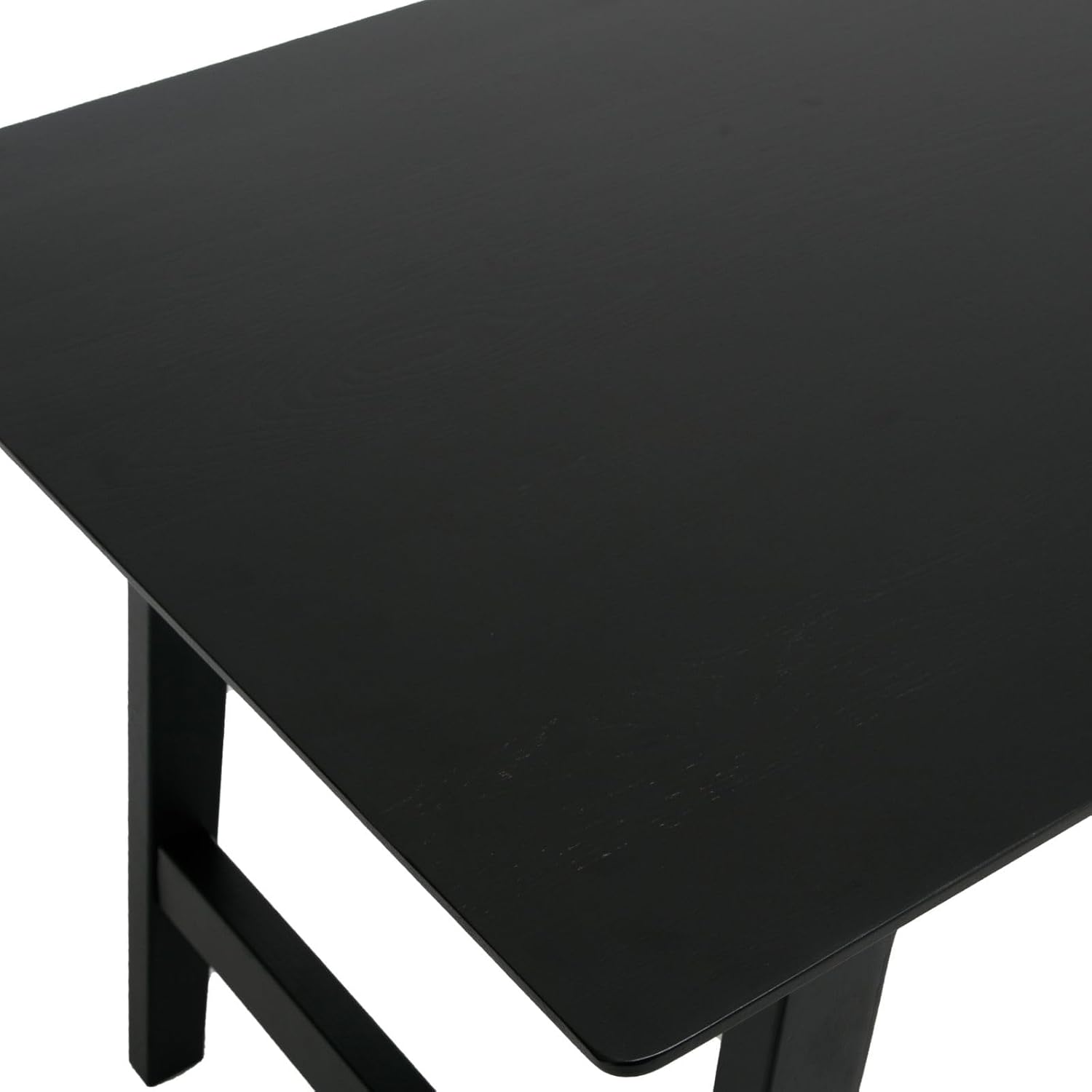 ZH4YOU 63'' W Black Modern Solid Wooden Rectangle Rustic Dining Room Table - 21795