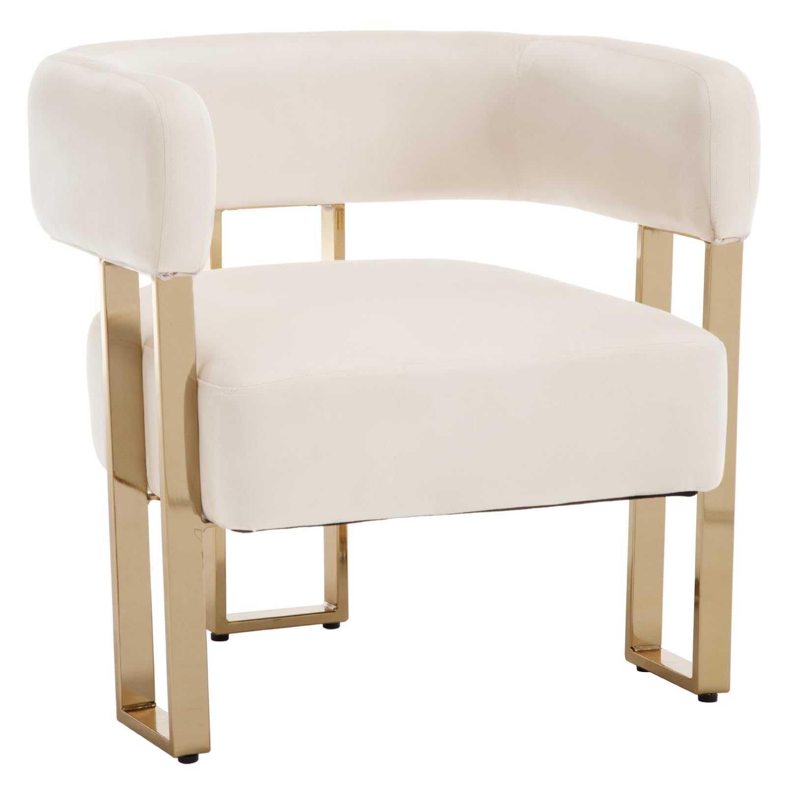 Janoray Modern Barrel Accent Chairs with Gold Metal Legs Set of 2