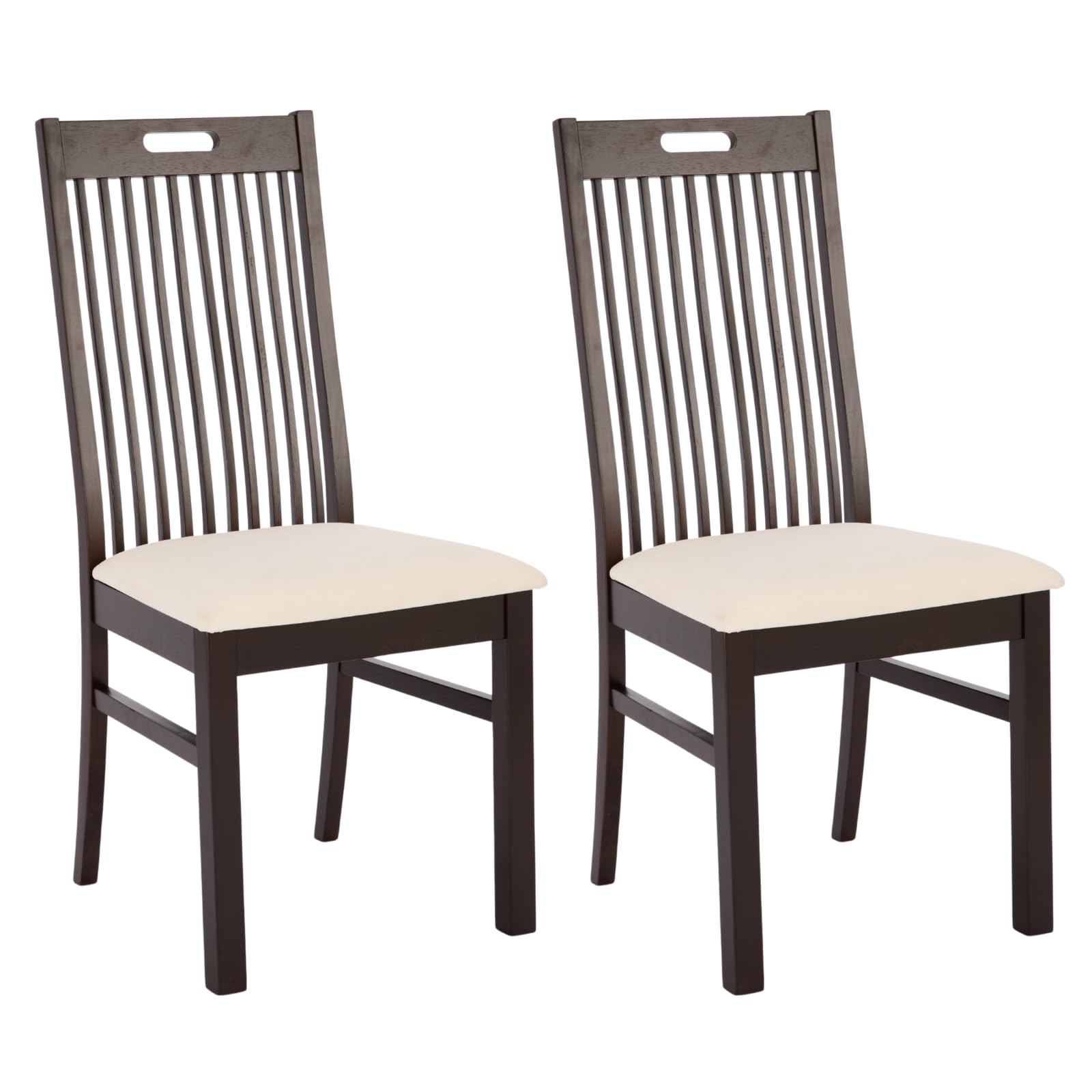 CIMOTA Farmhouse Wooden Walnut Wood Dining Chairs Set of 2 - 8131