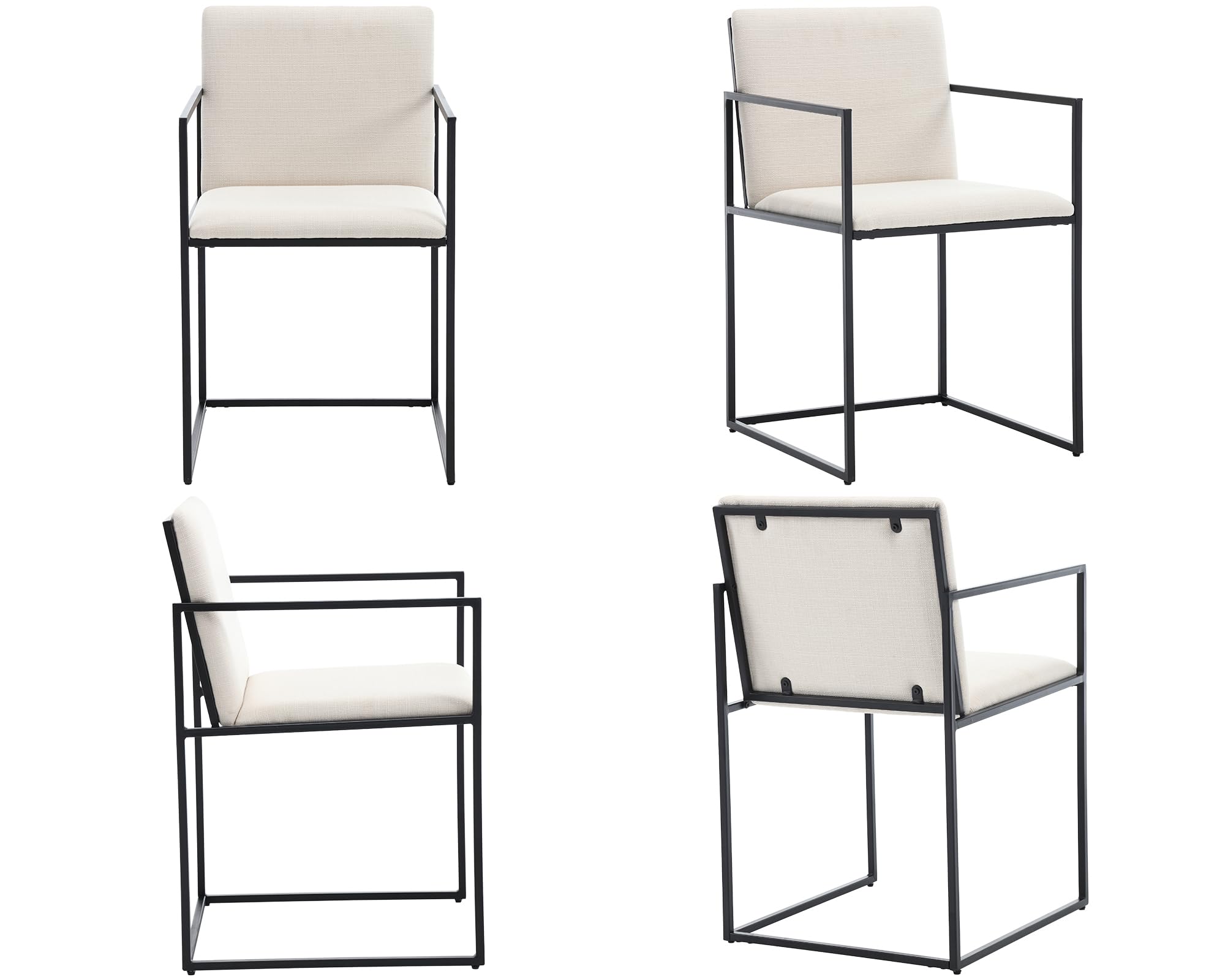 VESCASA Modern Linen Dining Chairs with Rectangle Legs Set of 2 - 22226