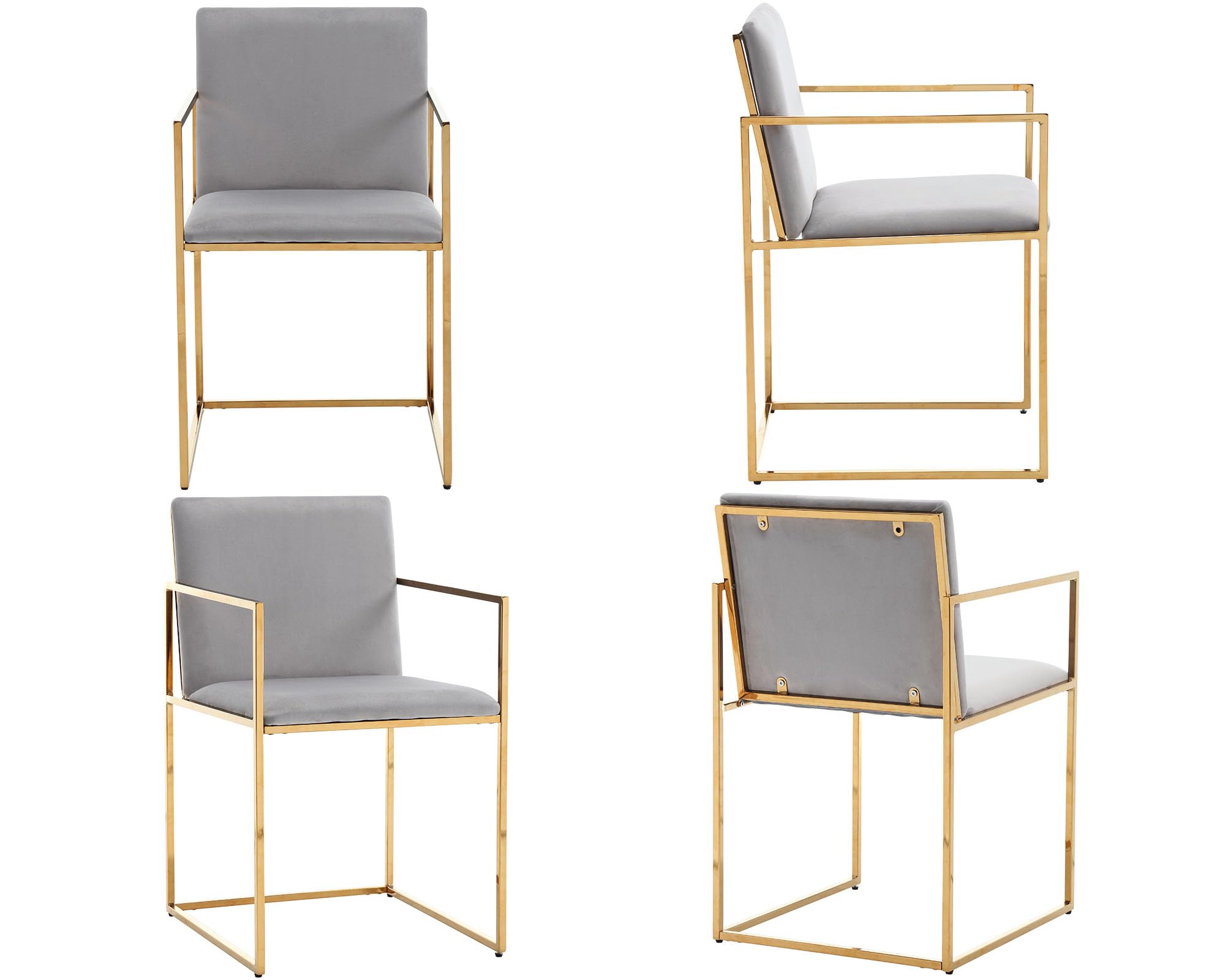 VESCASA Modern Linen Dining Chairs with Rectangle Legs Set of 2 - 22226