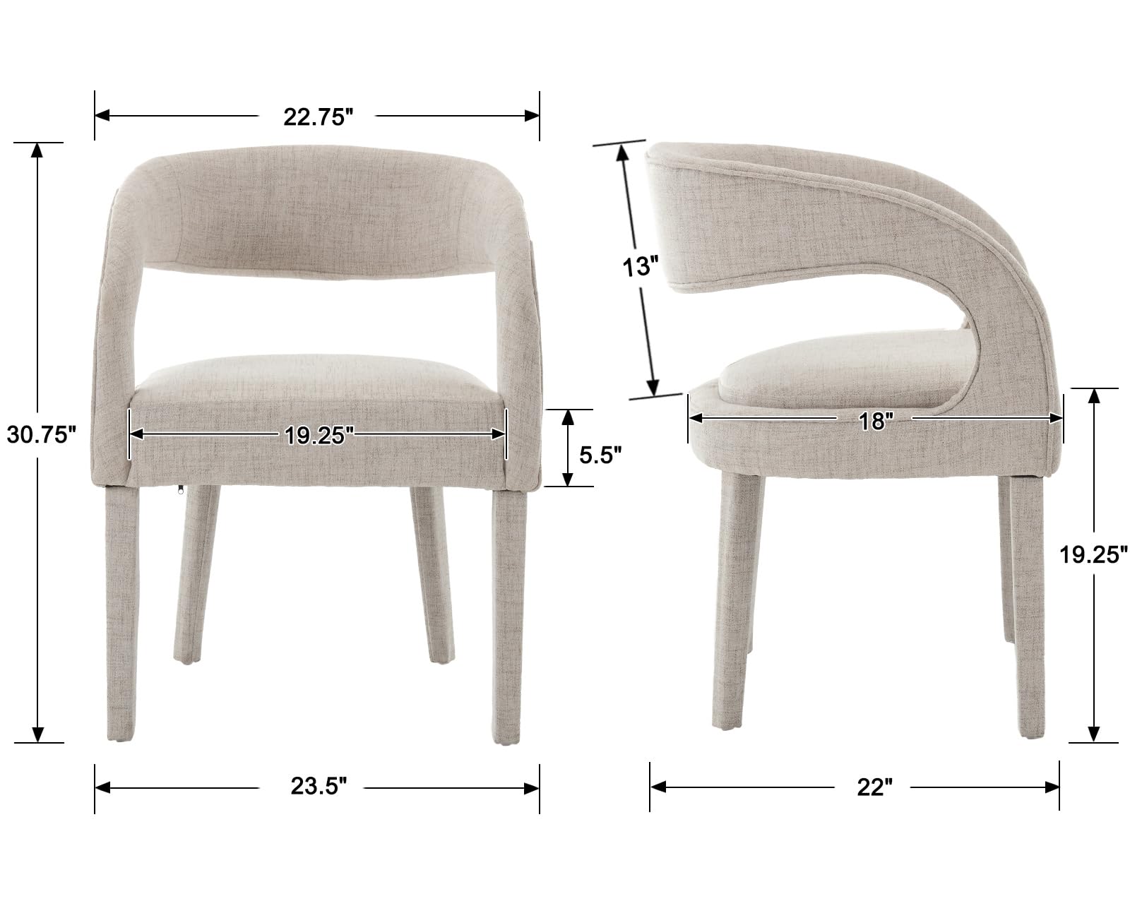 CIMOTA Modern Upholstered Dining Chairs Accent Chairs Set of 2 - 1944