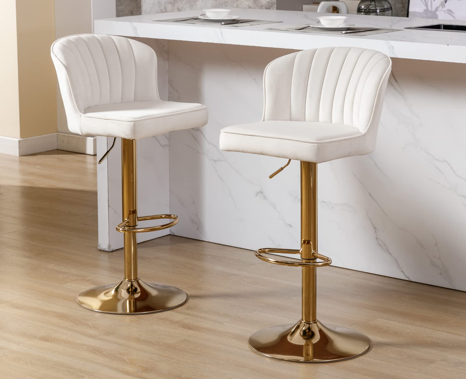 CIMOTA Modern Upholstered Counter Height Bar Stools Set of 2 - 8684