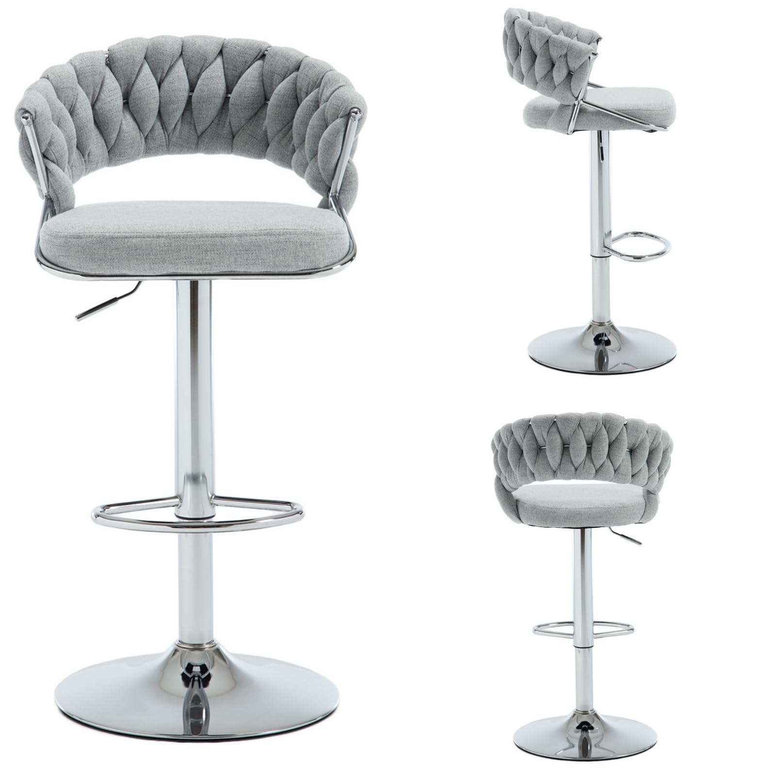 CHICAURA Woven Swivel Bar Stools Set of 2 - 1560AB