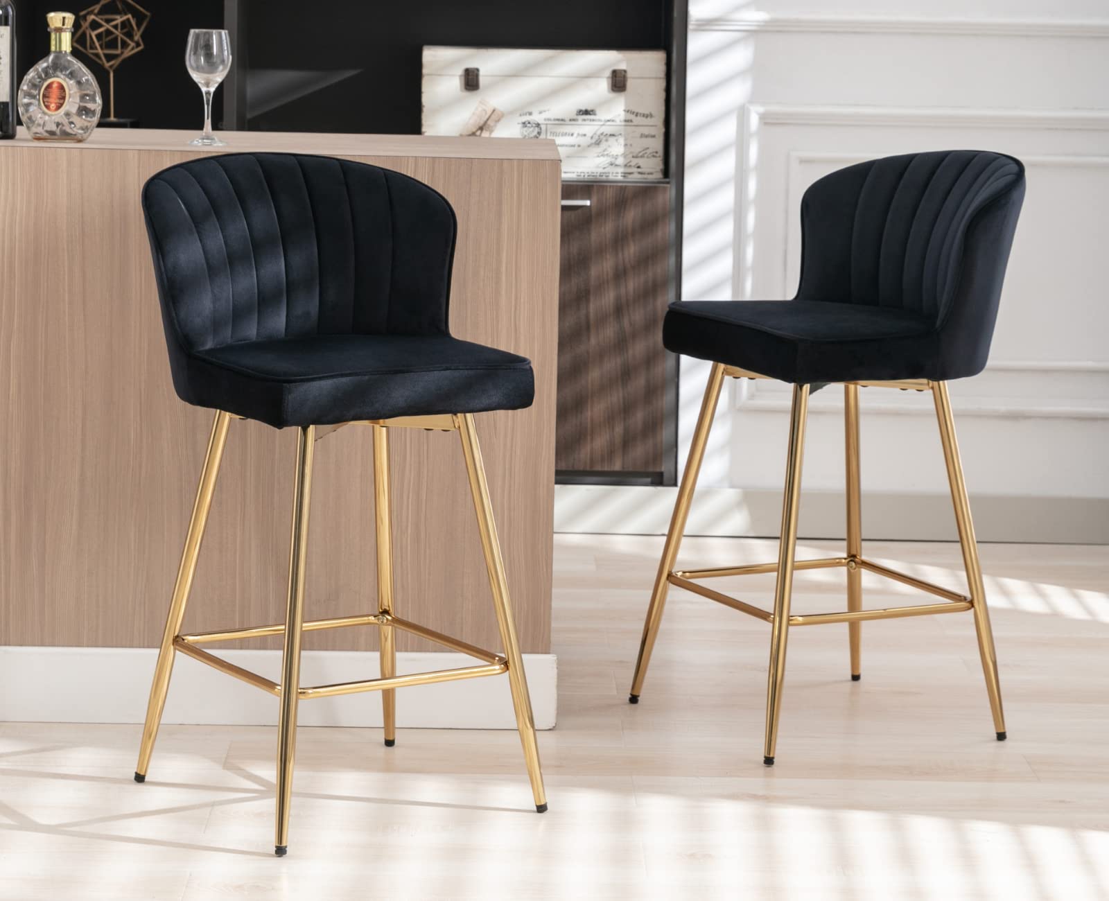 CIMOTA Modern Upholstered Counter Height Bar Stools Set of 2 - 8684