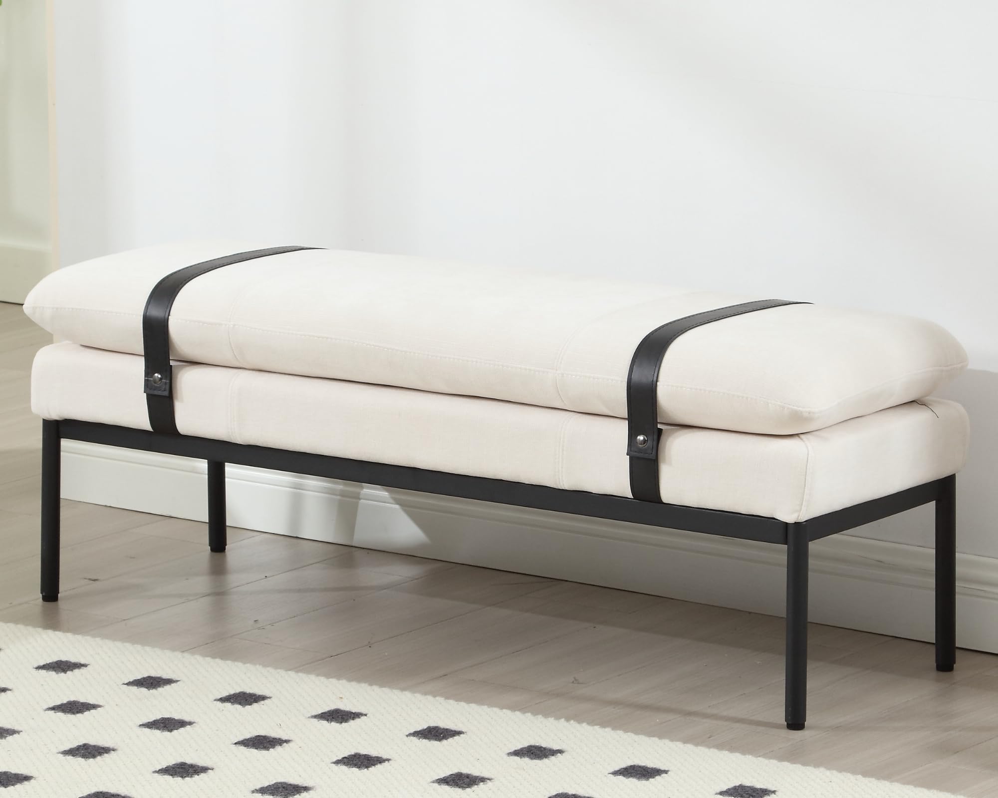 VESCASA Modern Chenille Rectangle Entryway Bench - 1200