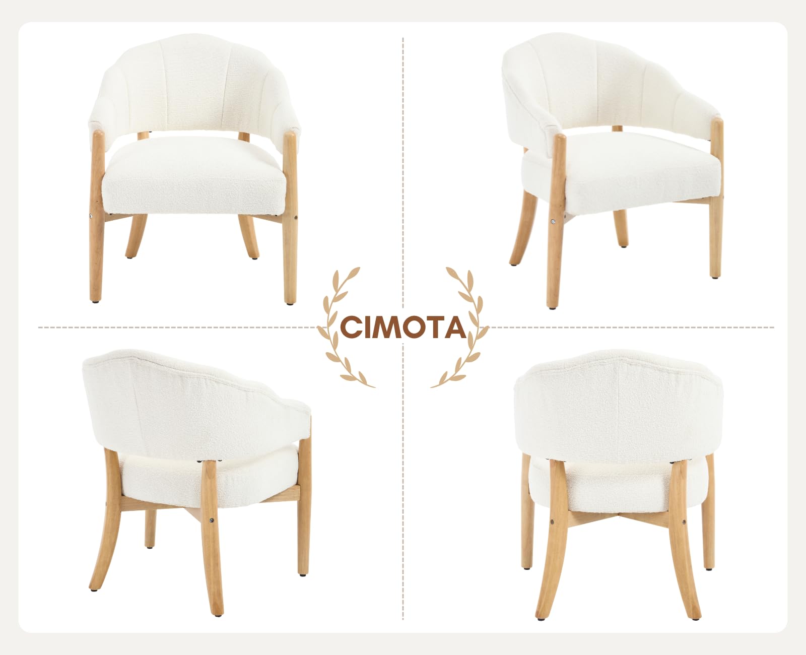 CIMOTA Modern Velvet Barrel Chair Upholstered Armchair 1 PCS - 3990