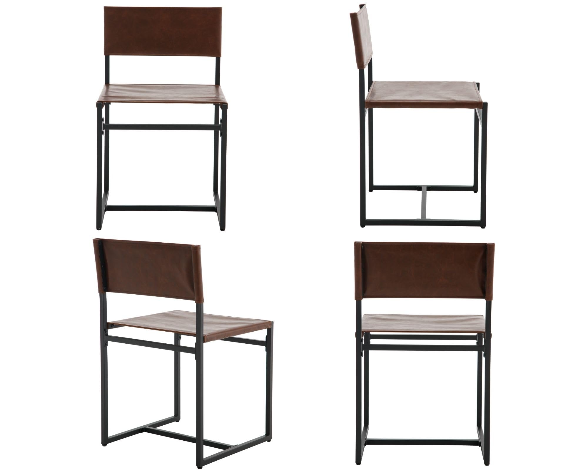 VESCASA Sling Armless Open Back Faux Leather Dining Chairs Set of 2 - 1002