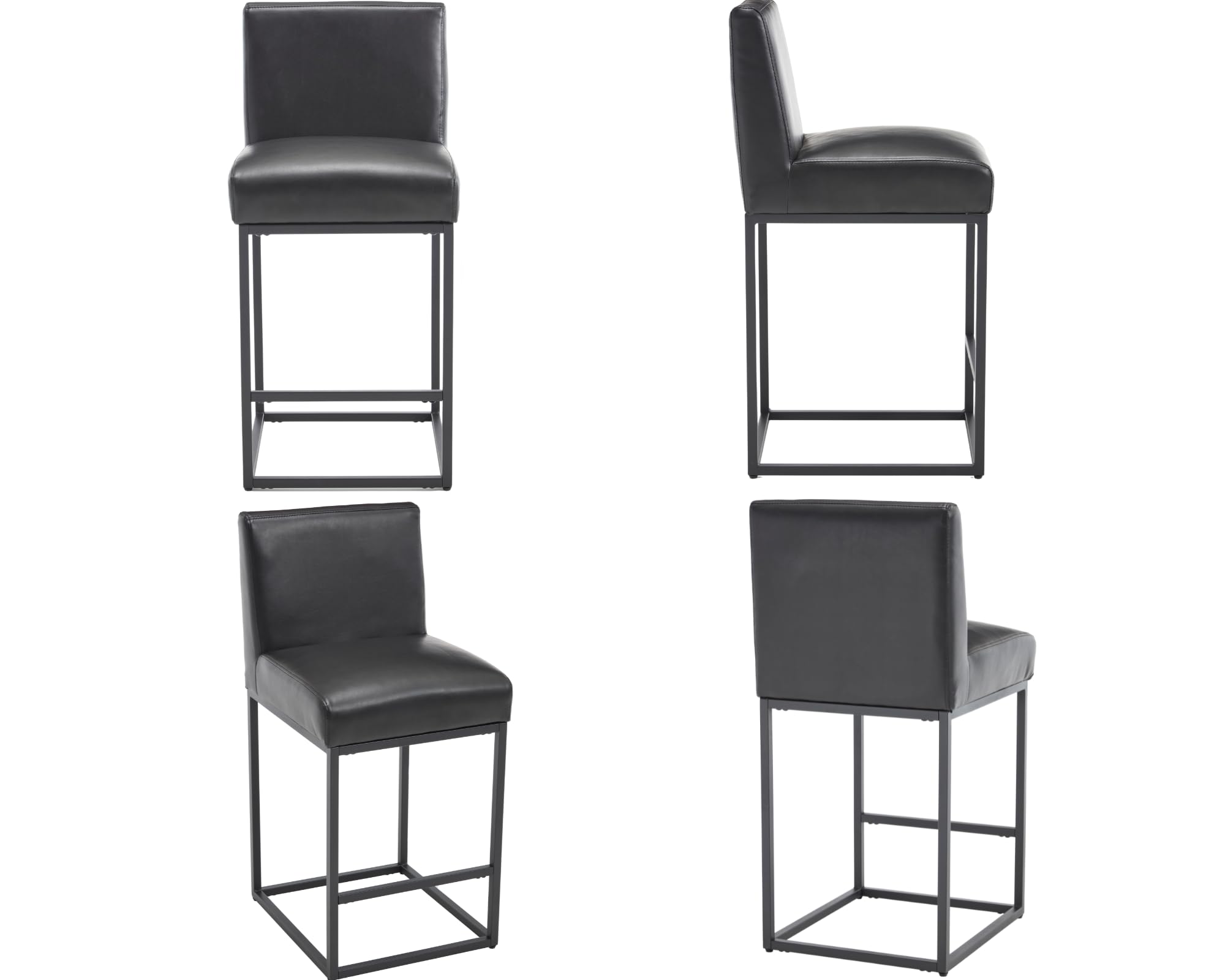 VESCASA 27"H-31"H Modern Metal Frame Counter Height Bar Stools Set of 2 - 5691