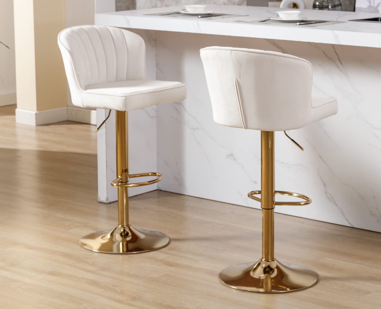 CIMOTA Modern Upholstered Counter Height Bar Stools Set of 2 - 8684