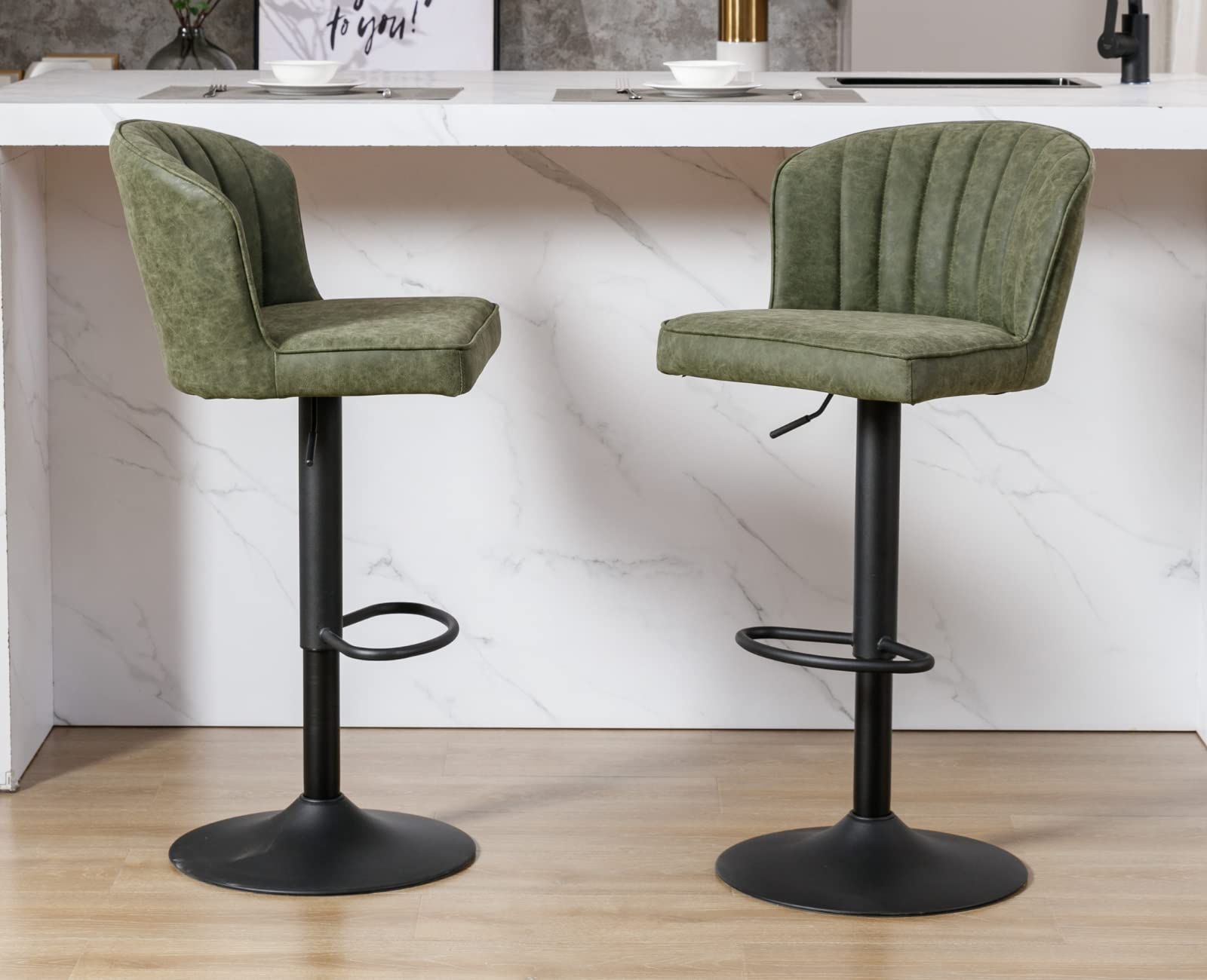 CIMOTA Modern Upholstered Counter Height Bar Stools Set of 2 - 8684