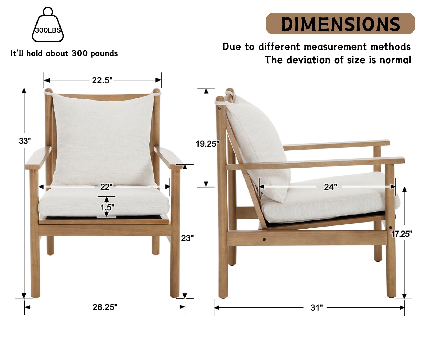 CIMOTA  Modern Leather Living Room Accent Chairs 1 Piece - 32401