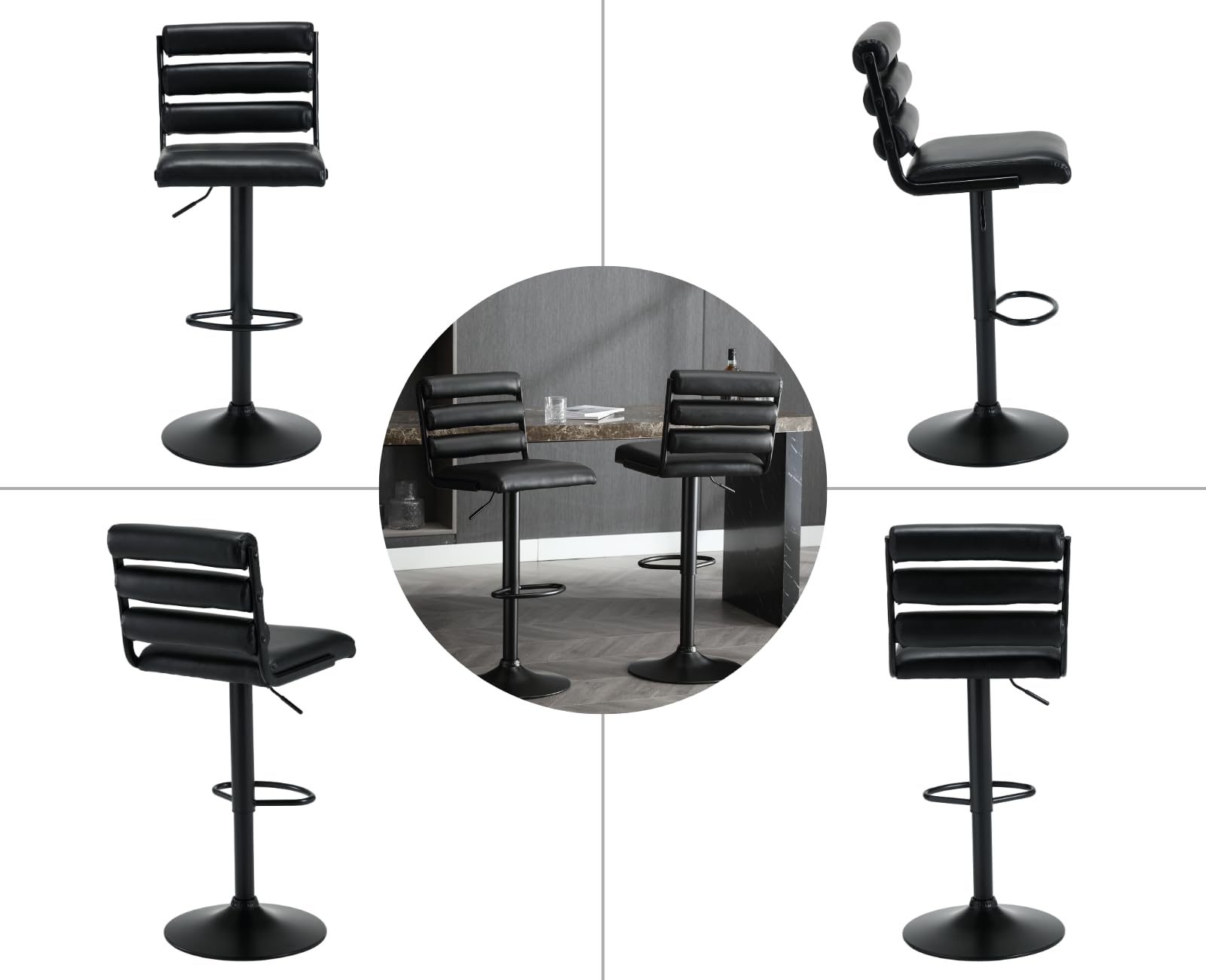 EALSON Modern Adjustable Swivel Counter Height Bar Stools Set of 2