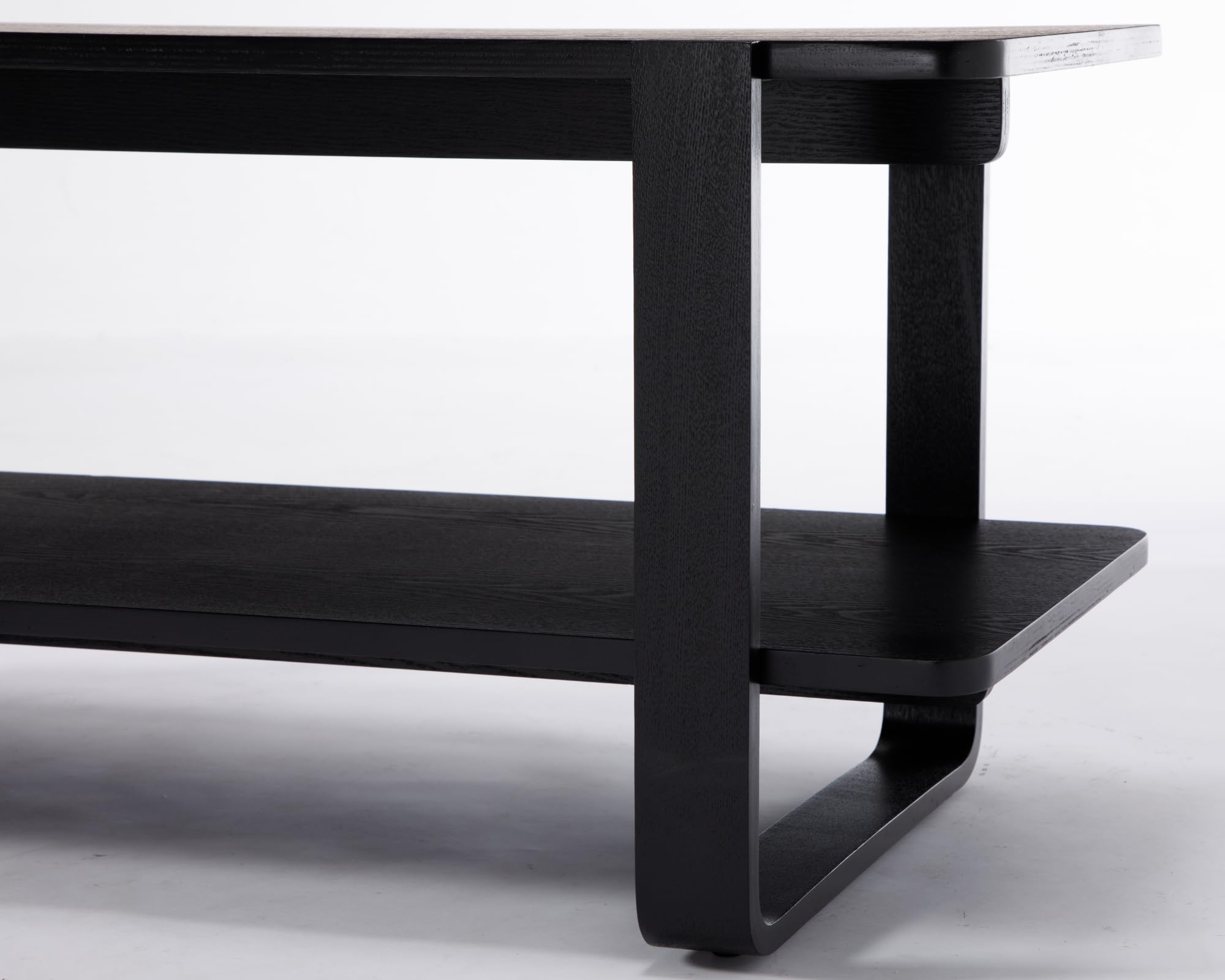 VESCASA Rectangle Black Modern Coffee Table Cocktail - X014