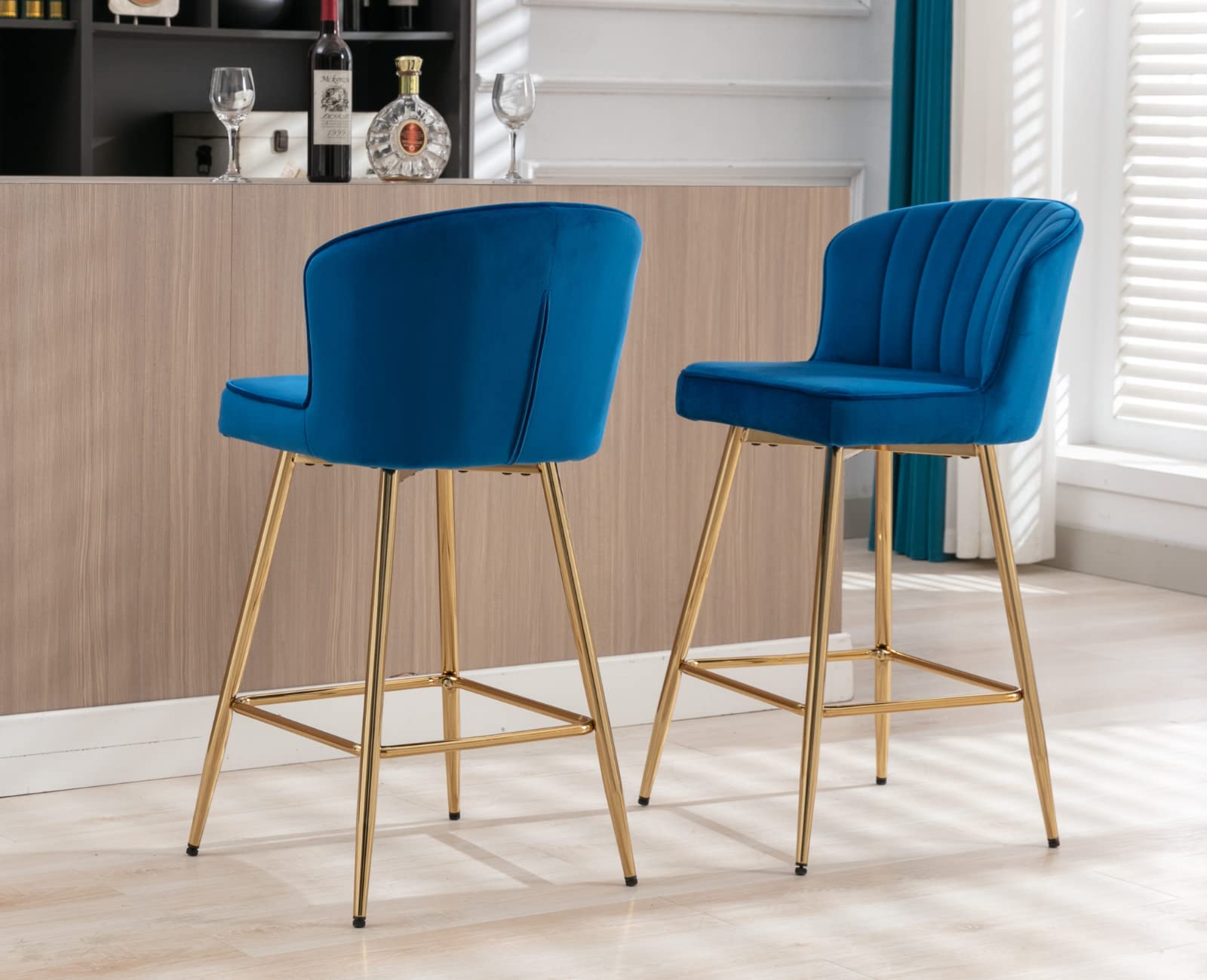 CIMOTA Modern Upholstered Counter Height Bar Stools Set of 2 - 8684