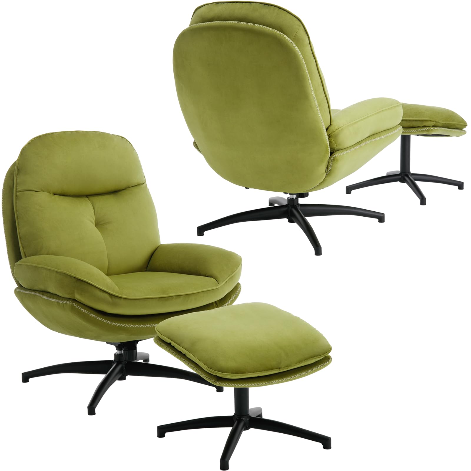 Janoray 360° Swivel Accent Chair with Ottoman Set