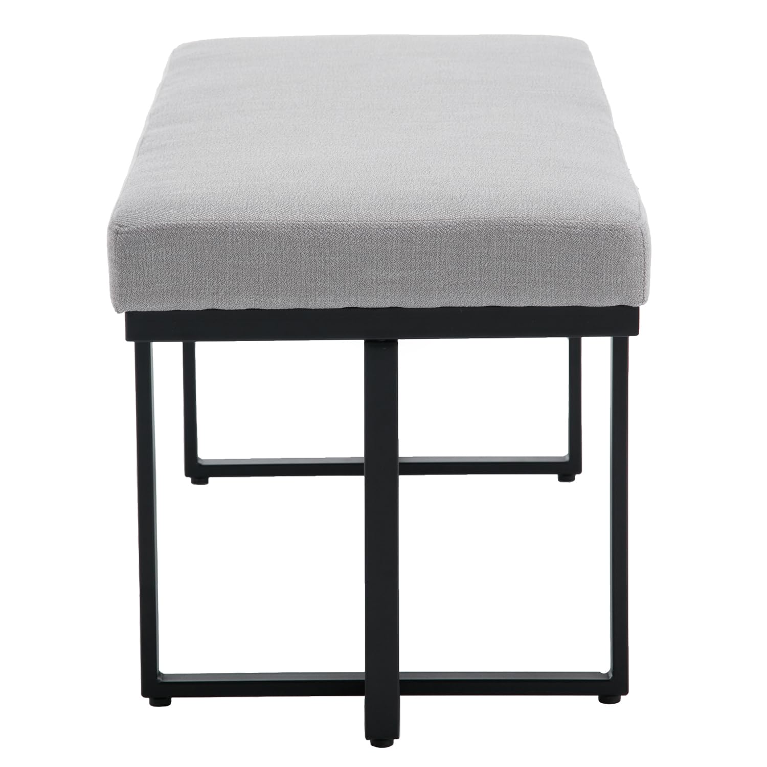 ZH4YOU 45" Modern Grey Fabric Ottoman Bench for Bedroom - 1013