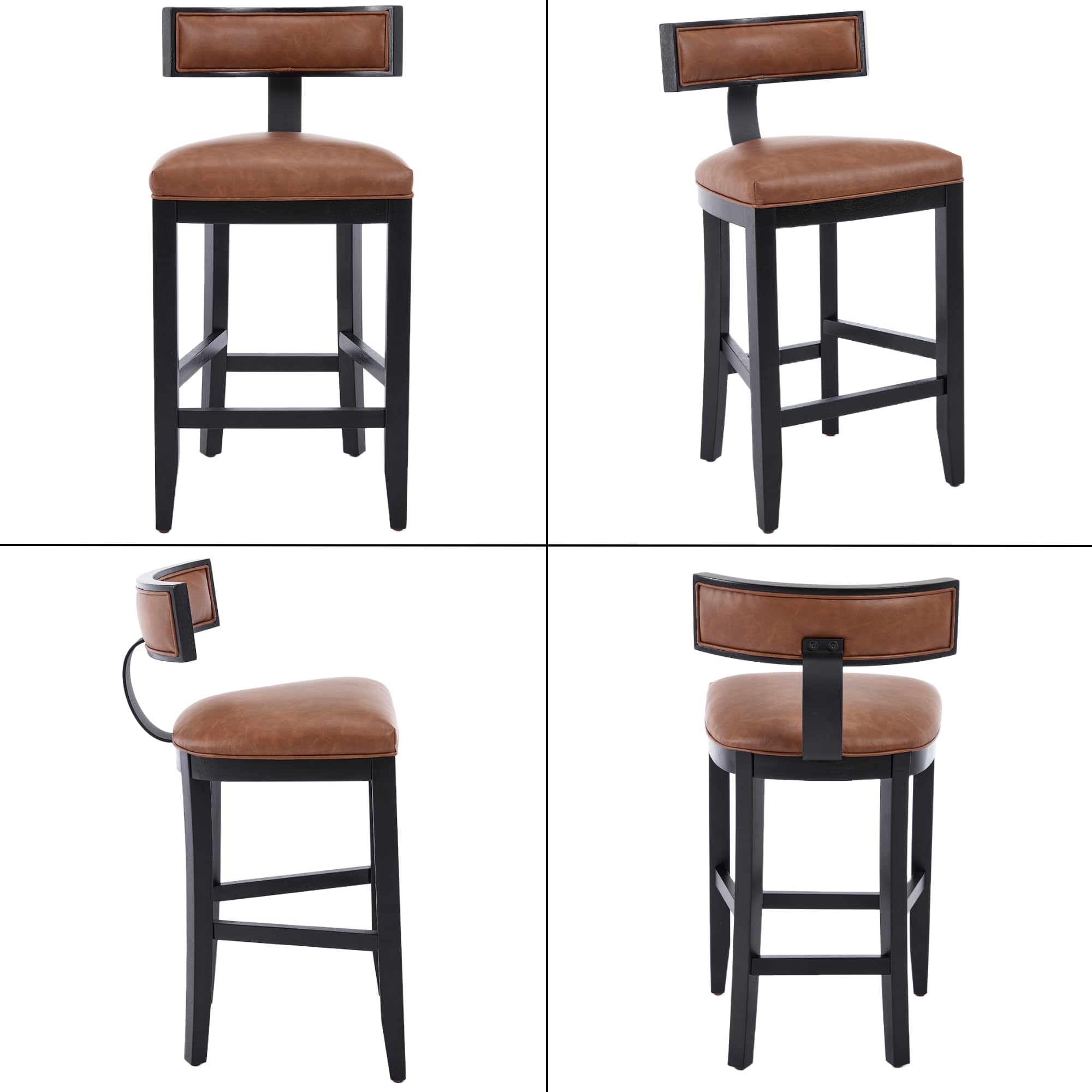 Janoray 26" PU Leather Upholstered Counter Stools Set of 2