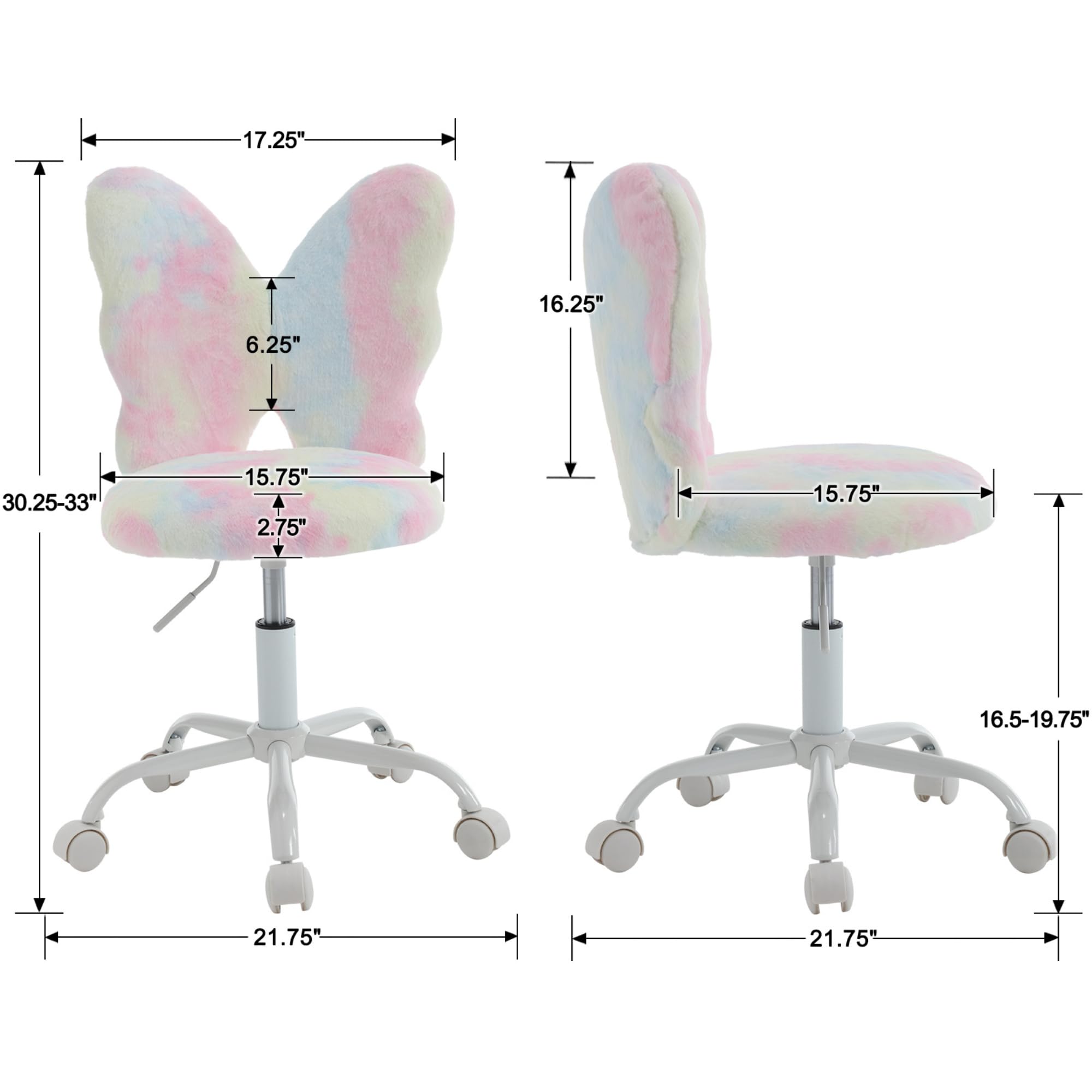 Kmax Butterfly Colorful Swivel Chair Kids Desk Chair 1 Piece