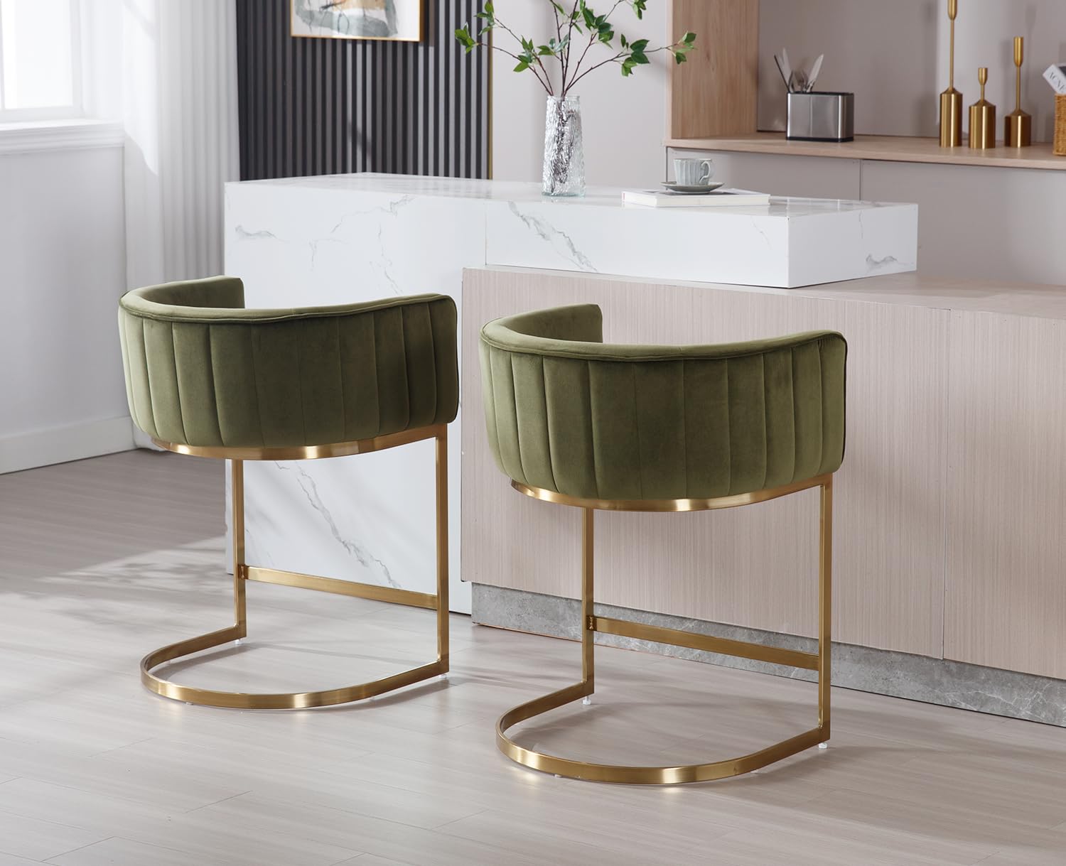 Kmax Modern Velvet Counter Height Bar Stools 1 Piece - 6067