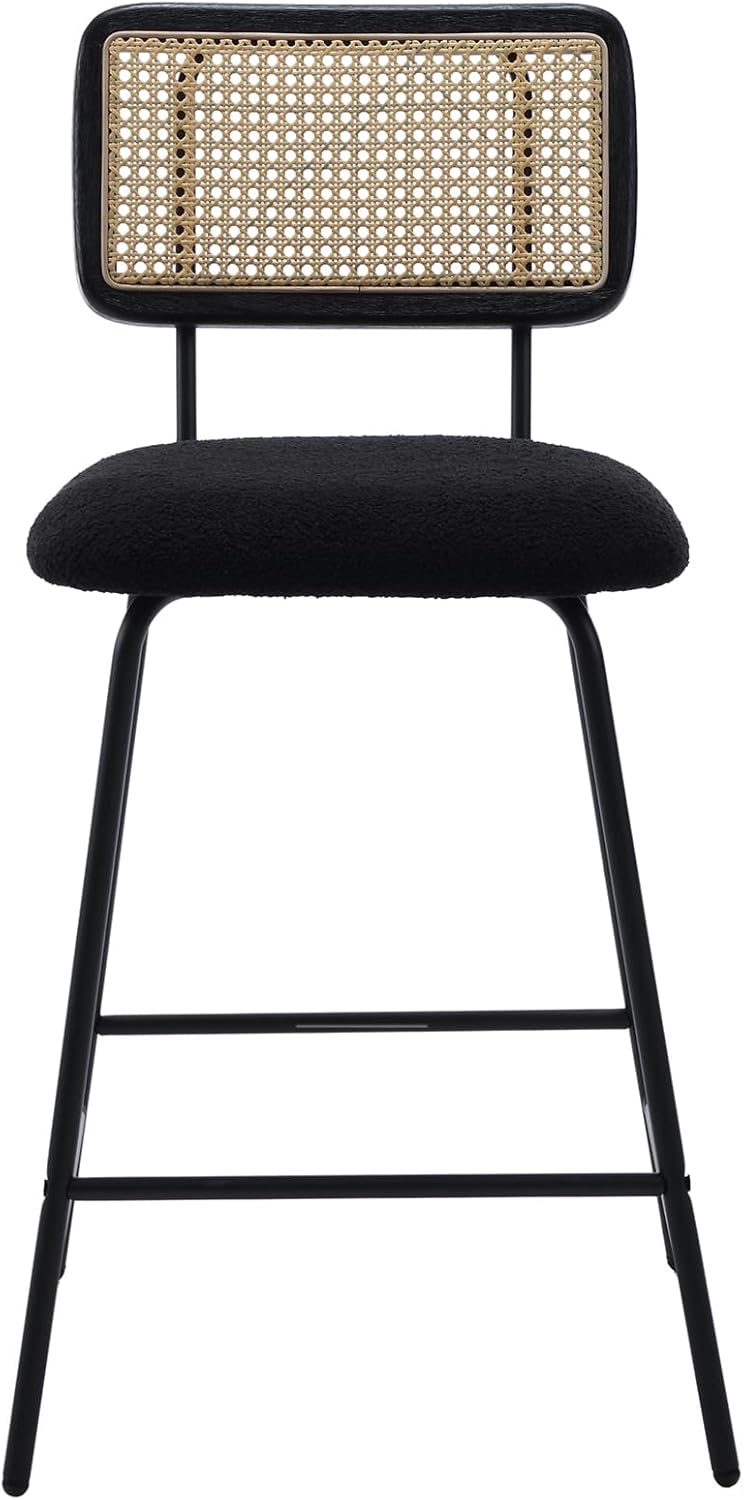 ZH4YOU  26'' Modern Rattan Counter Height Bar Stools Set of 2 - 5348