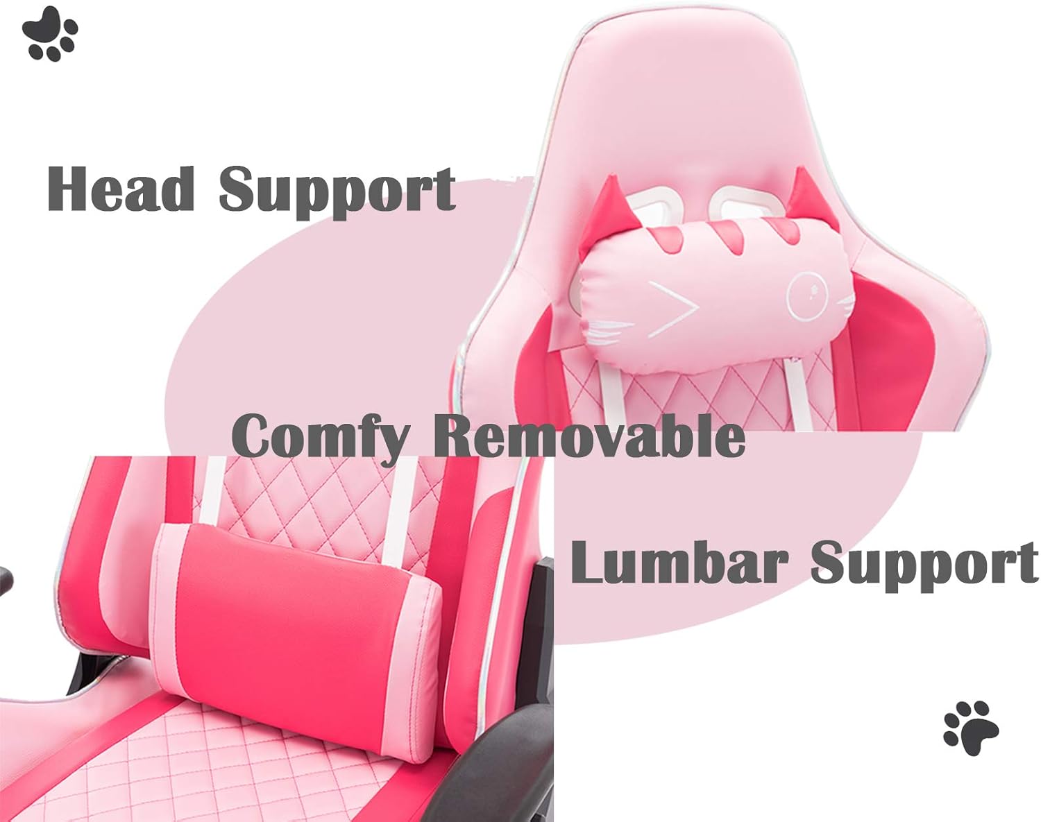 Kmax Reclining Office Chair Chair with Lumbar Pillow 1 Piece - 1480