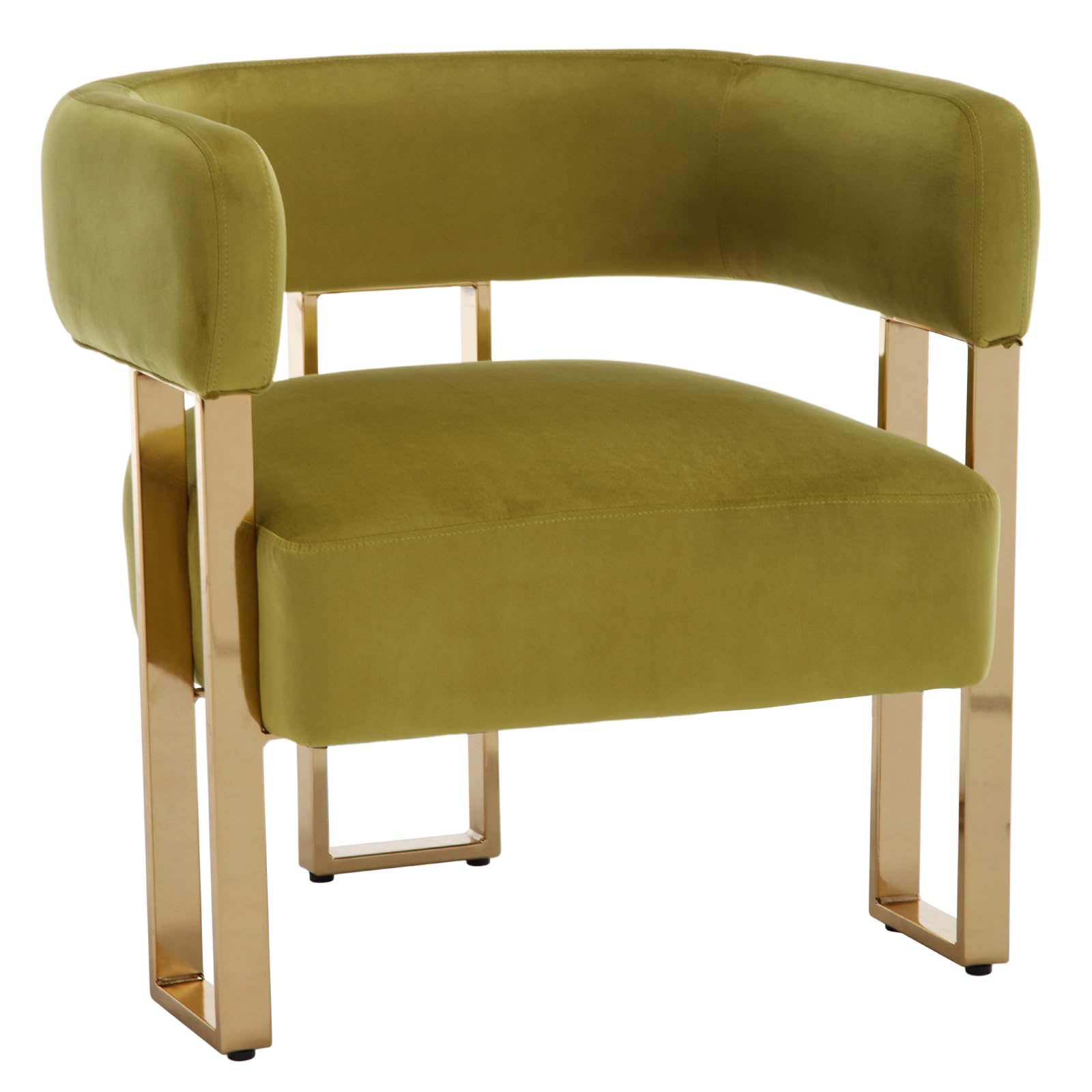 Janoray Modern Barrel Accent Chairs with Gold Metal Legs Set of 2