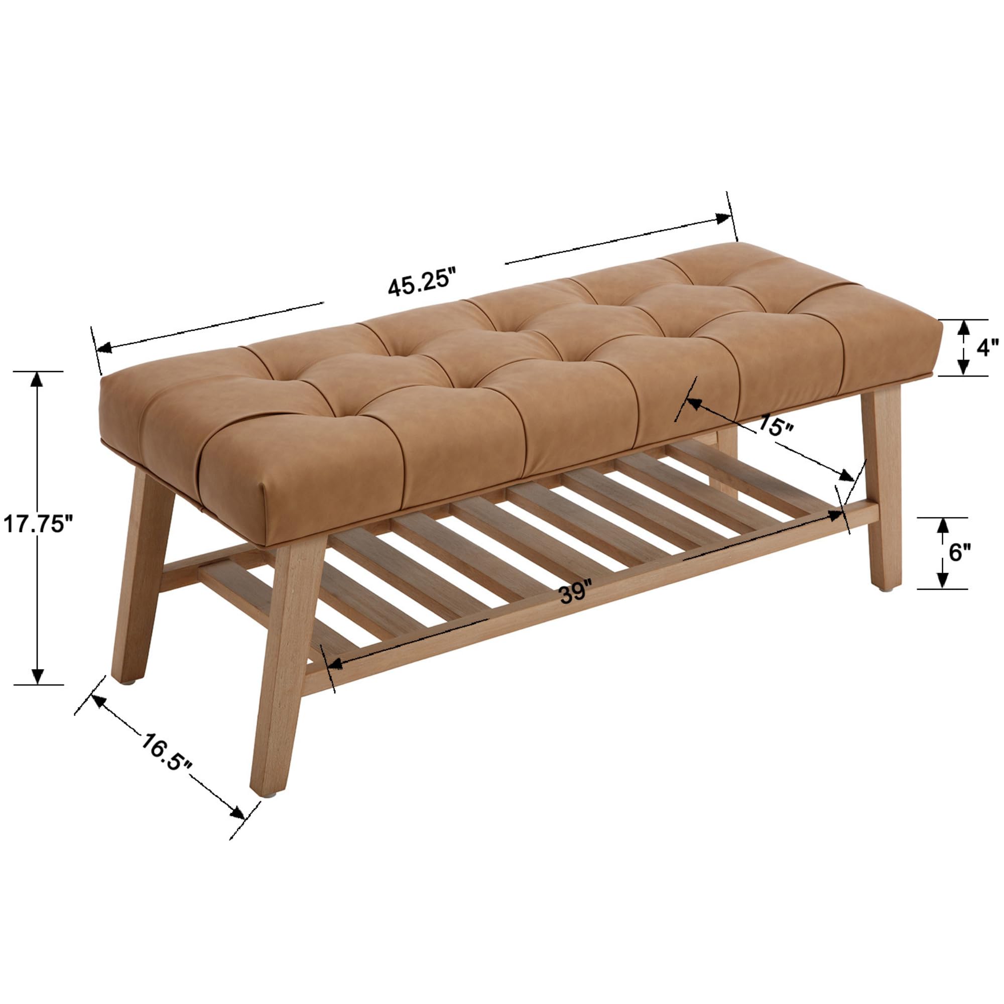 Kmax Upholstered  Entryway Bench with Shoe Storage