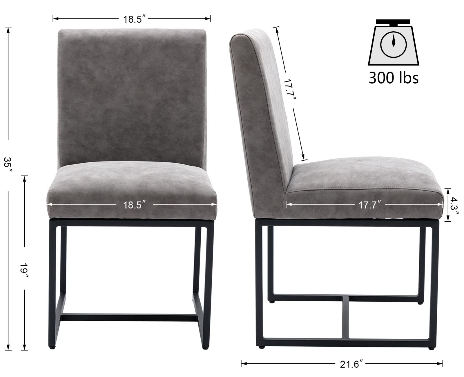 VESCASA Mid Century Modern Upholstered Dining Chairs Set of 2 - 1488