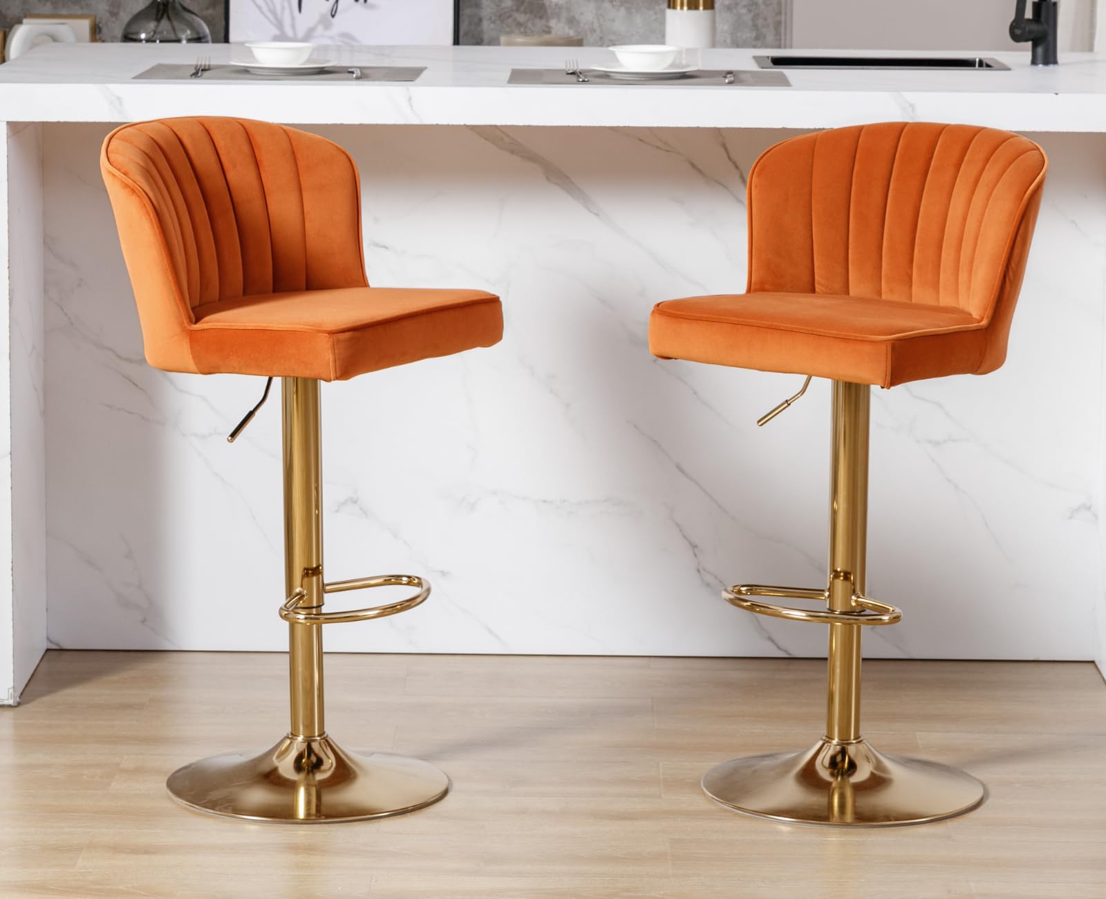 CIMOTA Modern Upholstered Counter Height Bar Stools Set of 2 - 8684