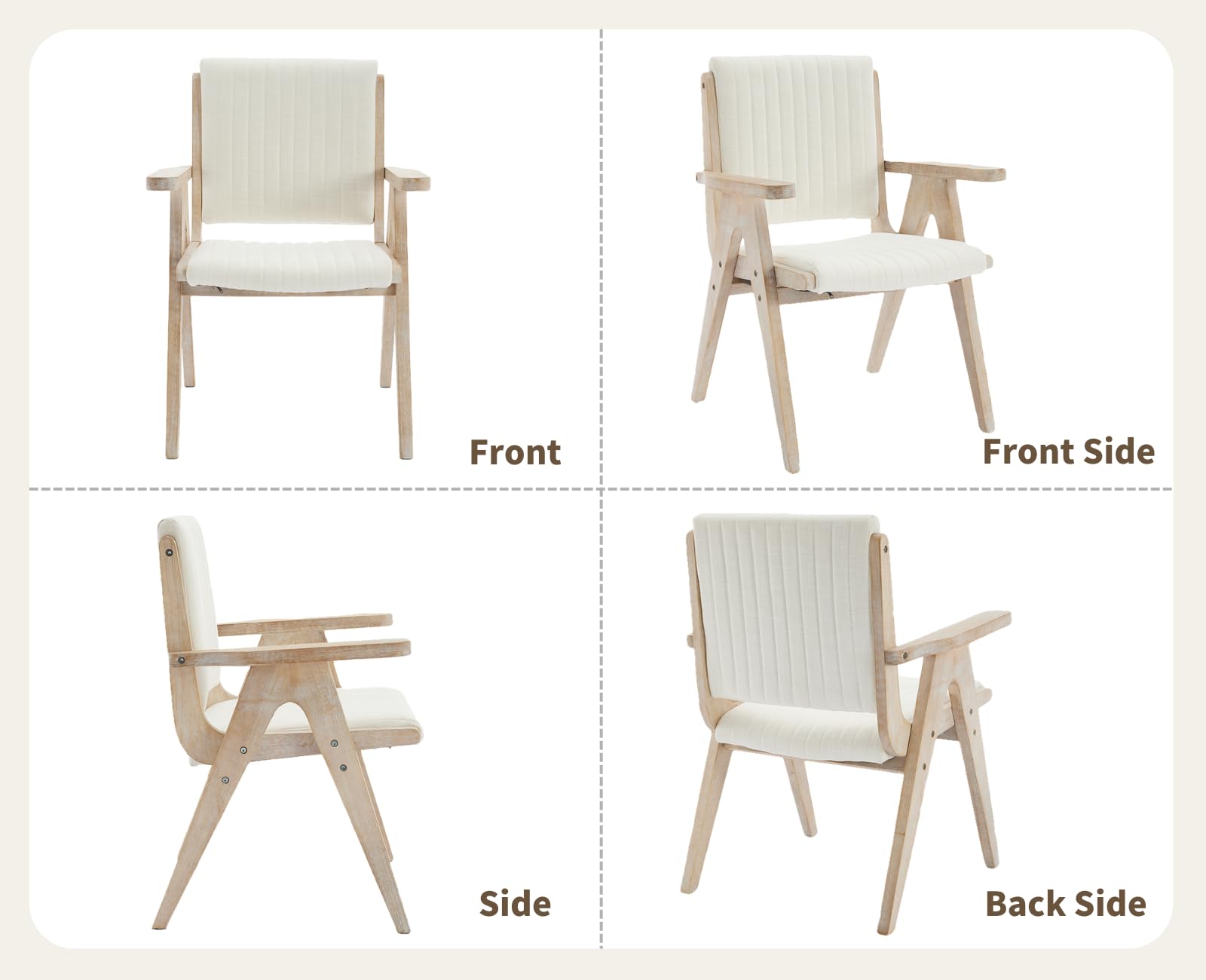 CIMOTA Farmhouse Dining Side Chairs with Arms - 10032