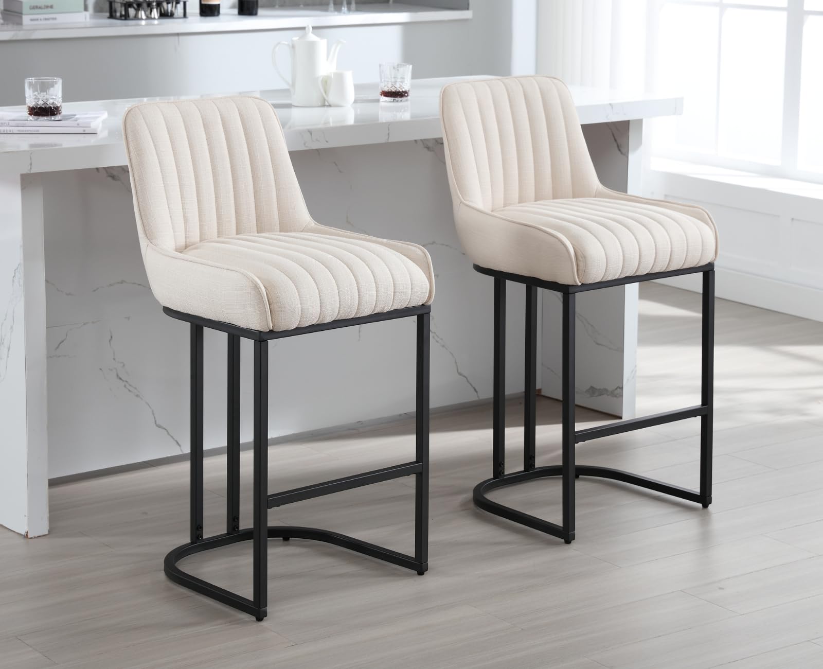 EALSON Modern Comfortable Counter Height Bar Stools Set of 2