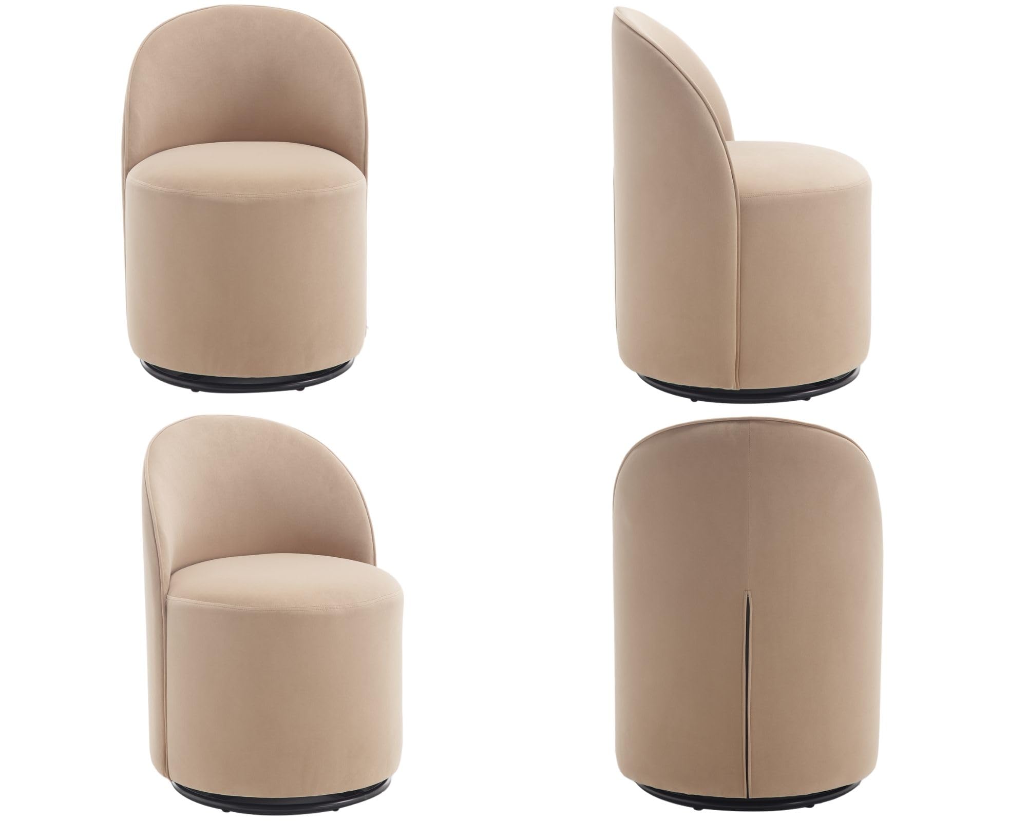 VESCASA 360° Swivel Upholstered Barrel Dining Chair 1PCS - X299