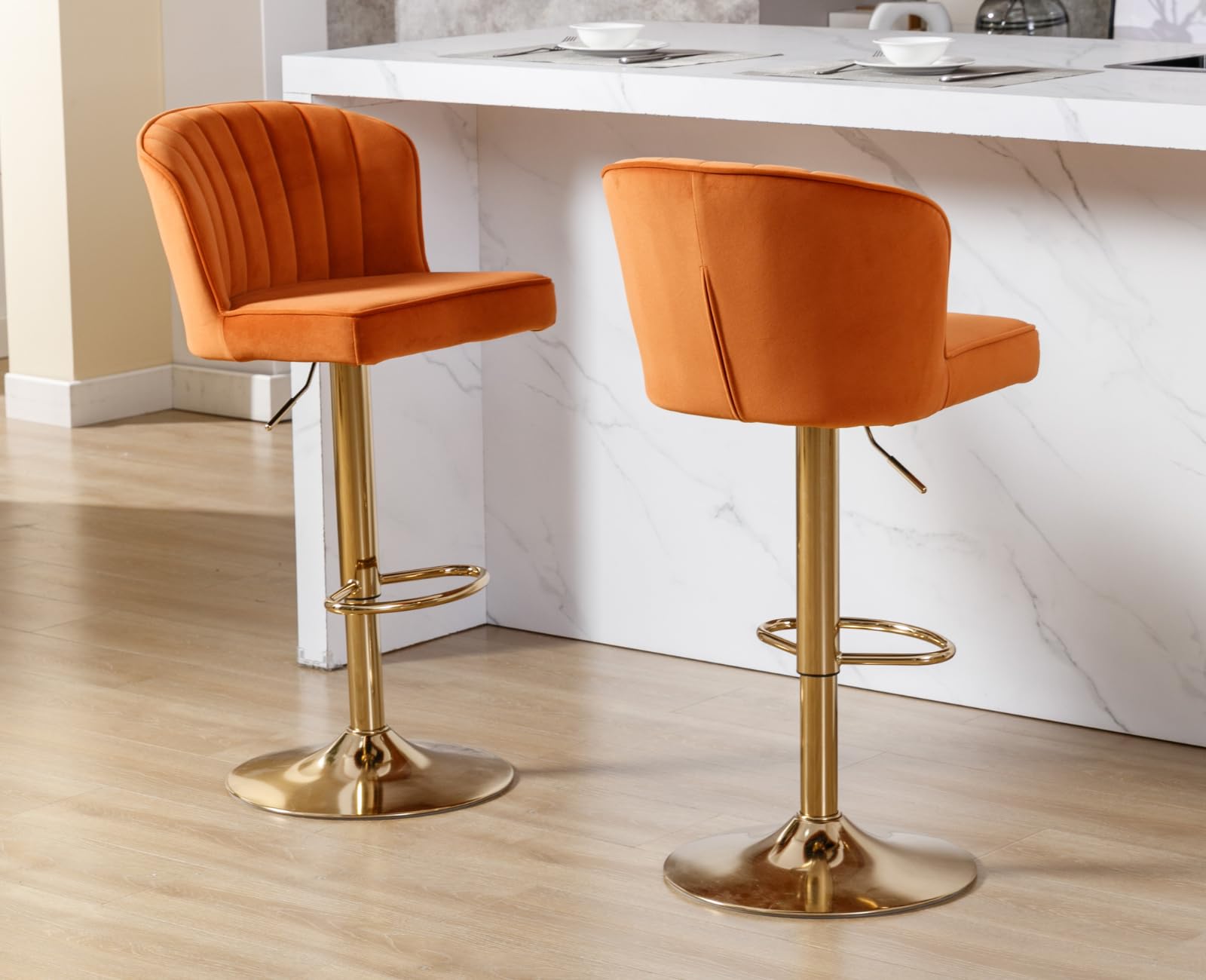 CIMOTA Modern Upholstered Counter Height Bar Stools Set of 2 - 8684