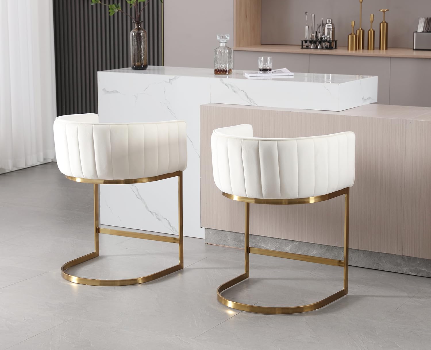 Kmax Modern Velvet Counter Height Bar Stools 1 Piece - 6067