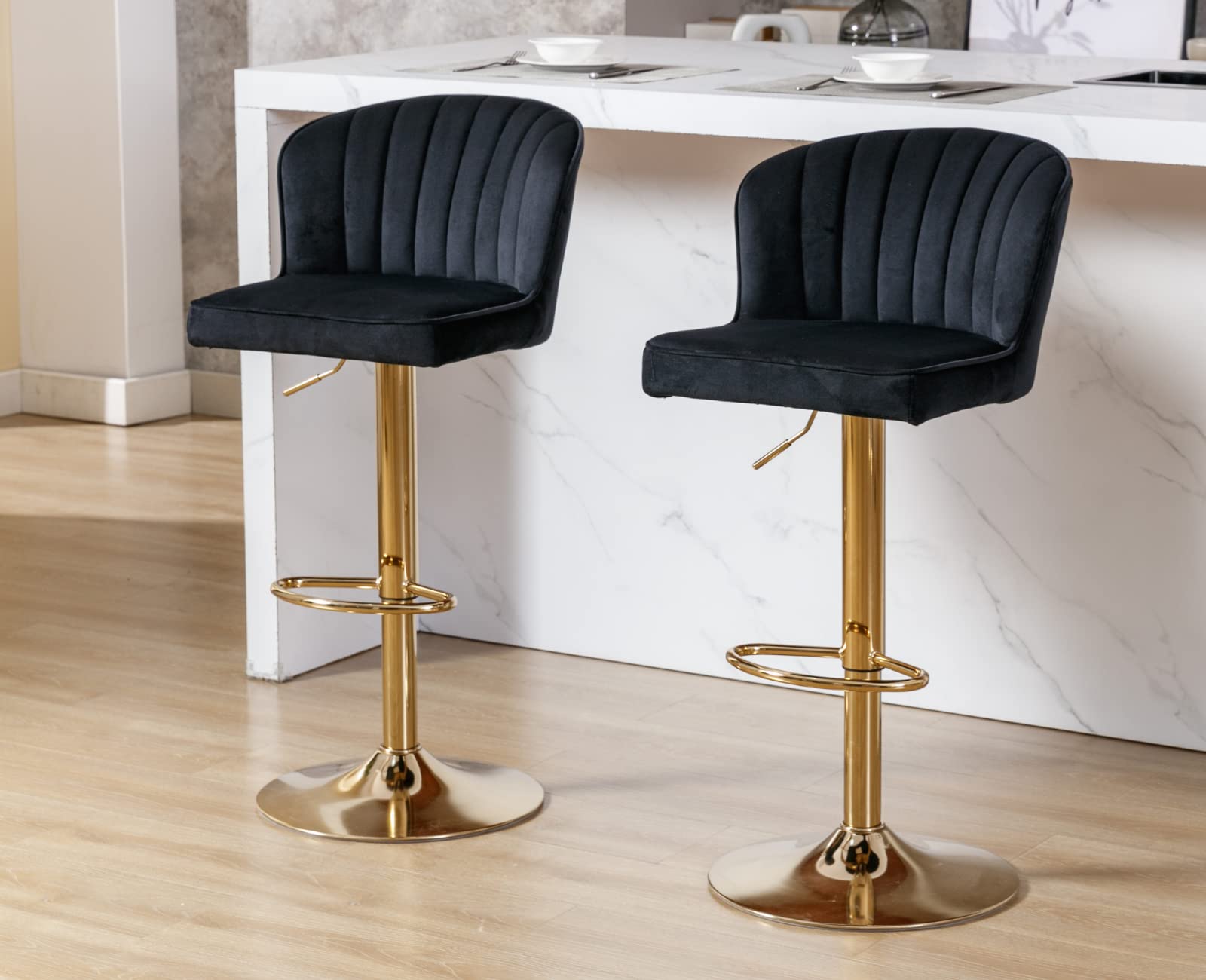 CIMOTA Modern Upholstered Counter Height Bar Stools Set of 2 - 8684