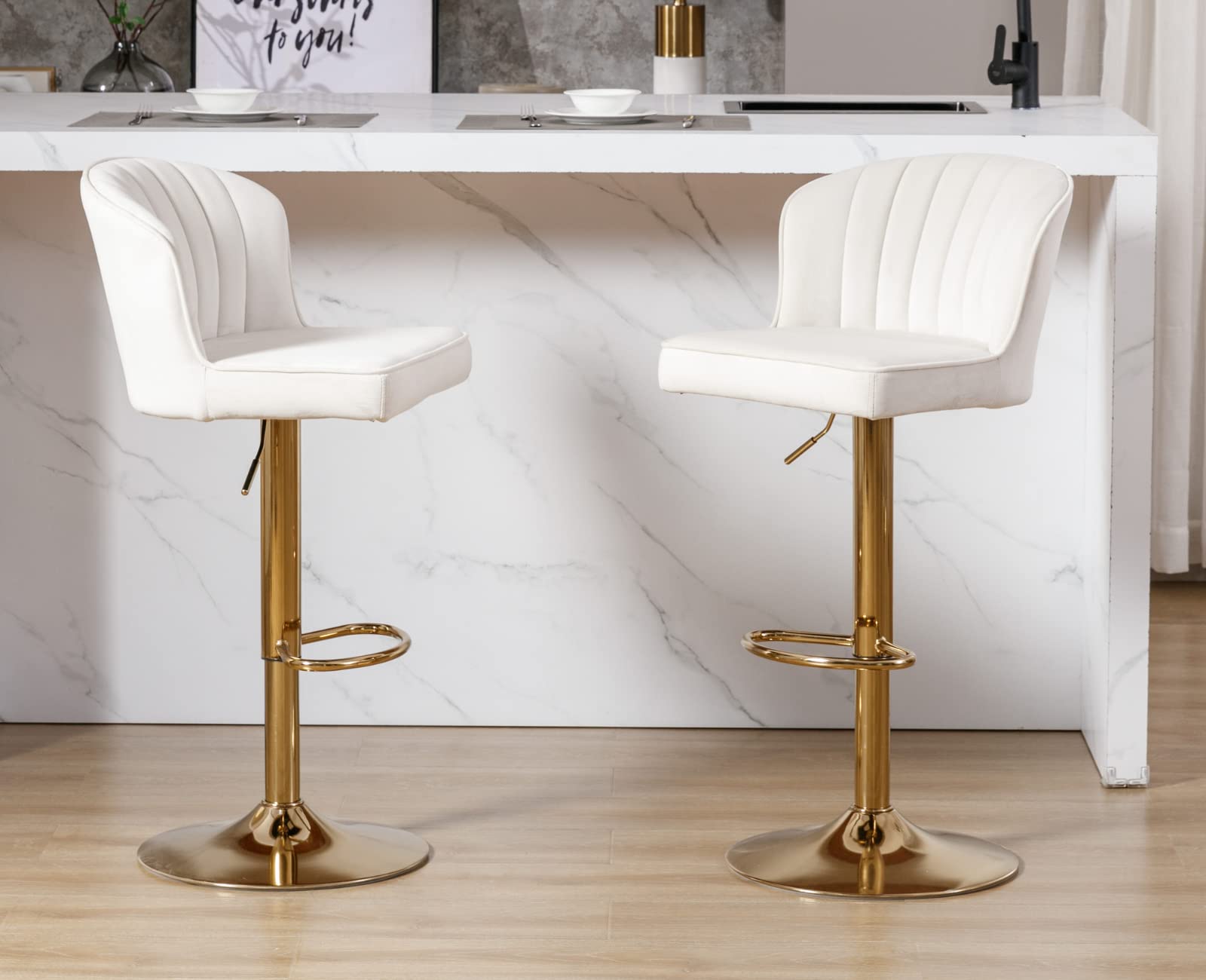 CIMOTA Modern Upholstered Counter Height Bar Stools Set of 2 - 8684