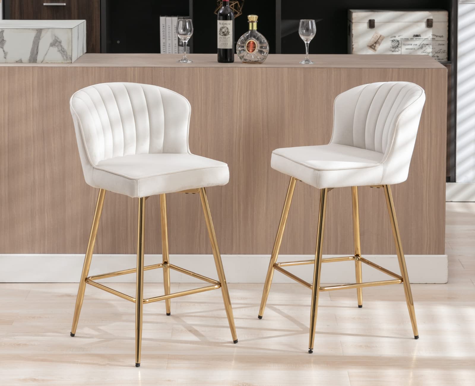 CIMOTA Modern Upholstered Counter Height Bar Stools Set of 2 - 8684