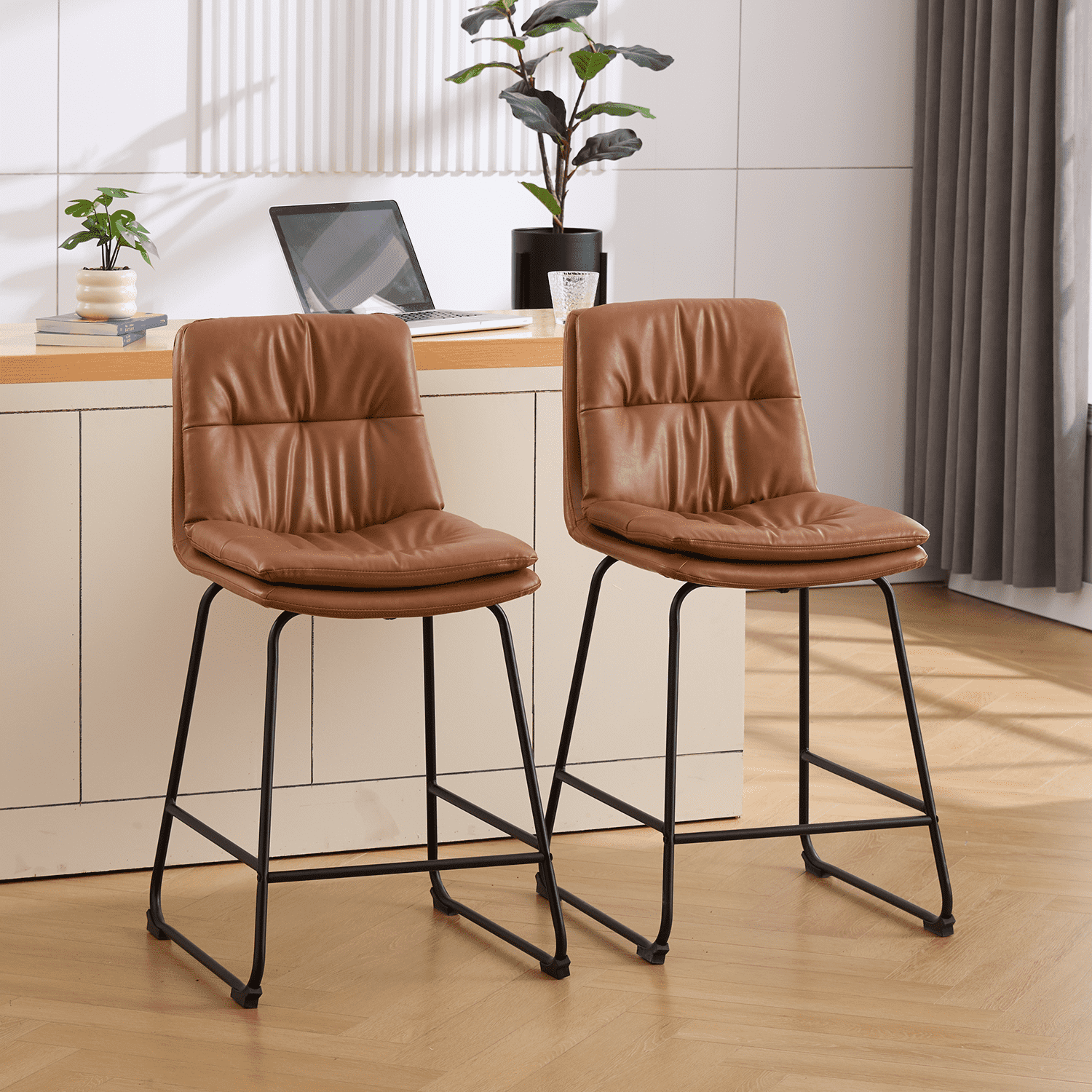 VESCASA 26" H Modern Armless Upholstered Counter Stools Set of 2 - 60136