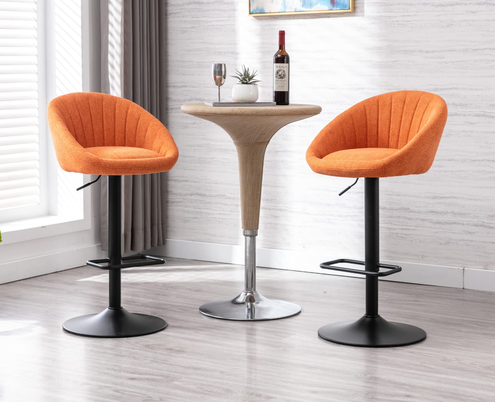 EALSON Modern Adjustable Swivel Bar Stools with Low Back Set of 2