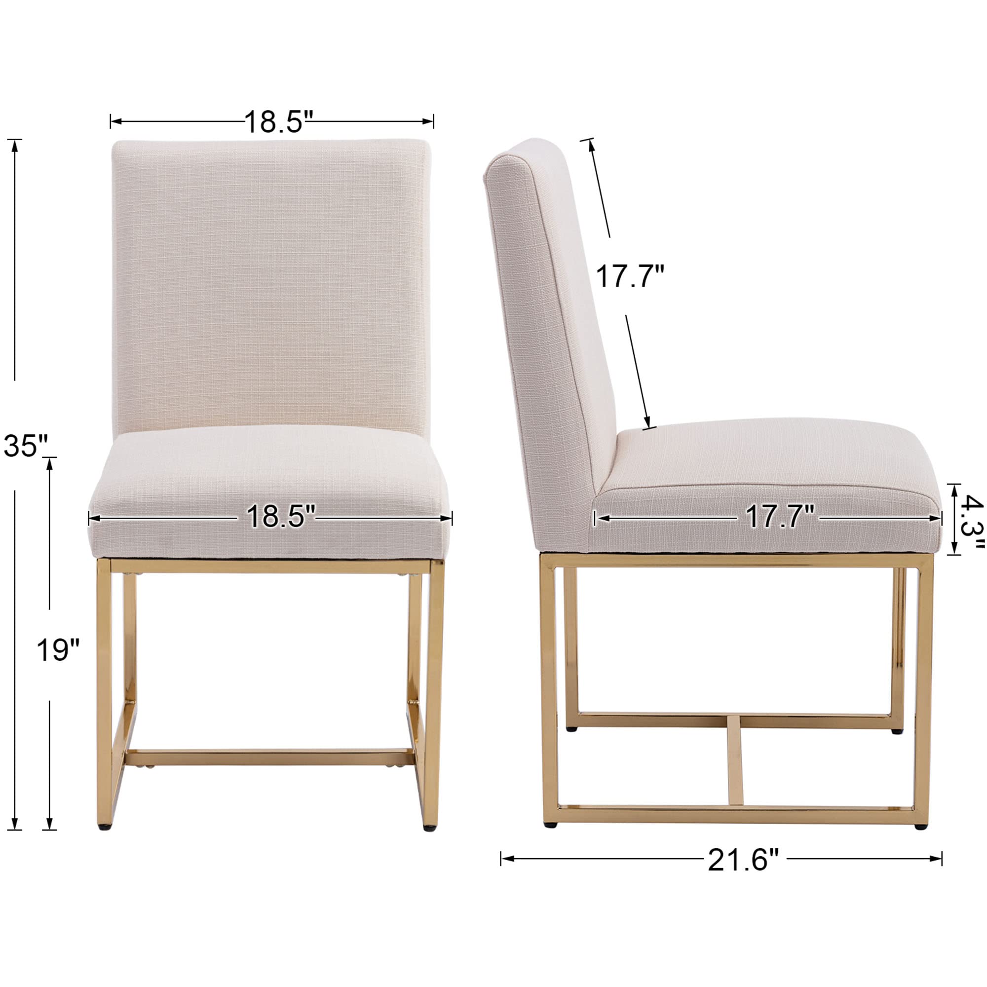 VESCASA Mid Century Modern Upholstered Dining Chairs Set of 2 - 1488