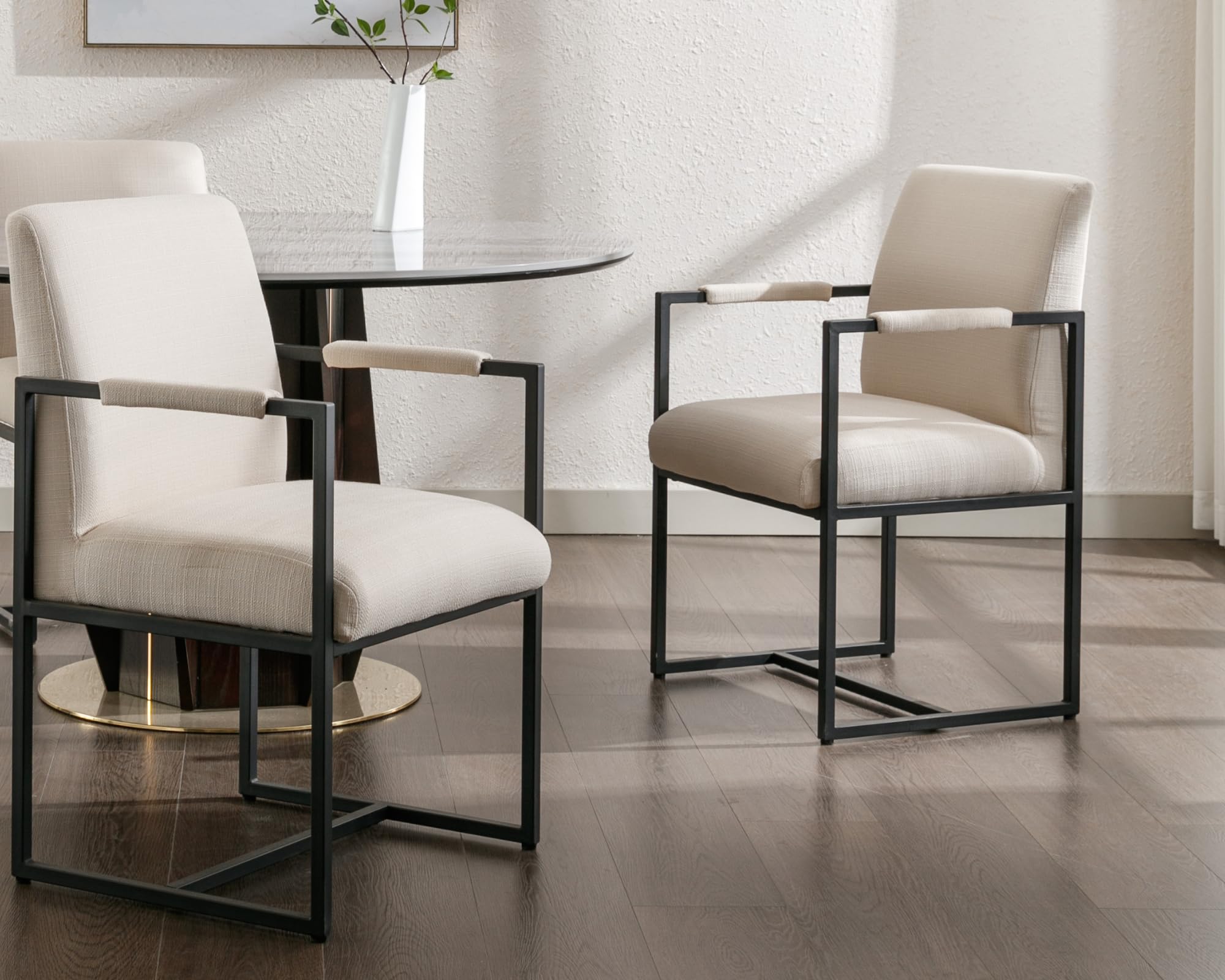 VESCASA Modern Upholstered Dining Chairs with Metal Legs Set of 2 - 5104