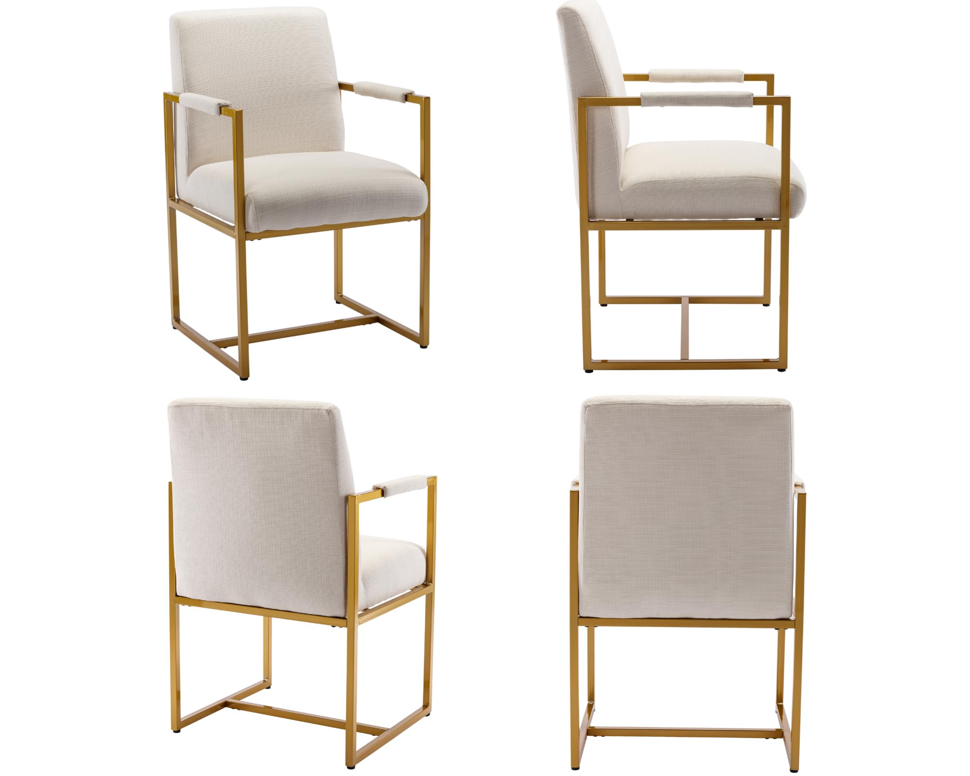 VESCASA Modern Upholstered Dining Chairs with Metal Legs Set of 2 - 5104