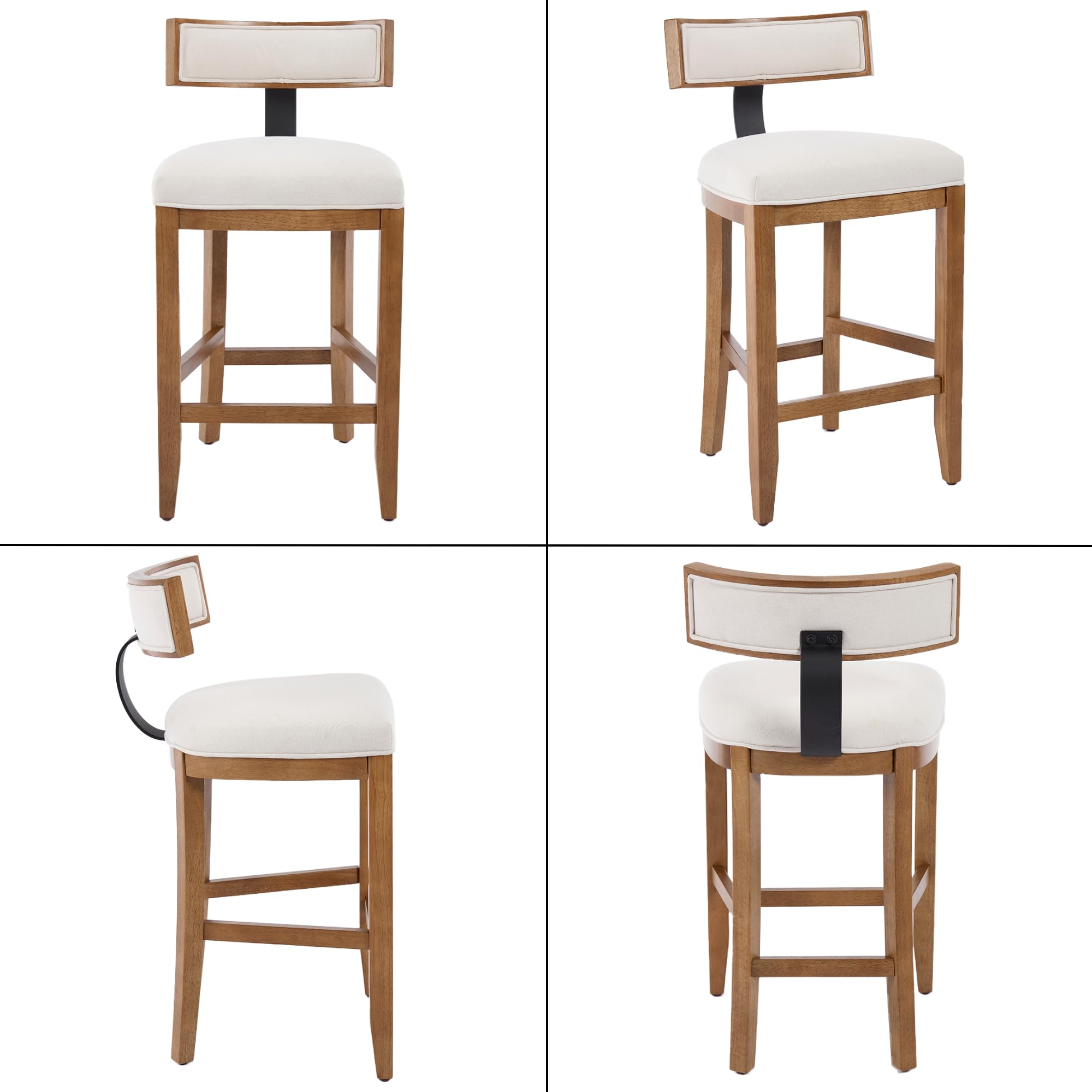 Janoray 26" PU Leather Upholstered Counter Stools Set of 2