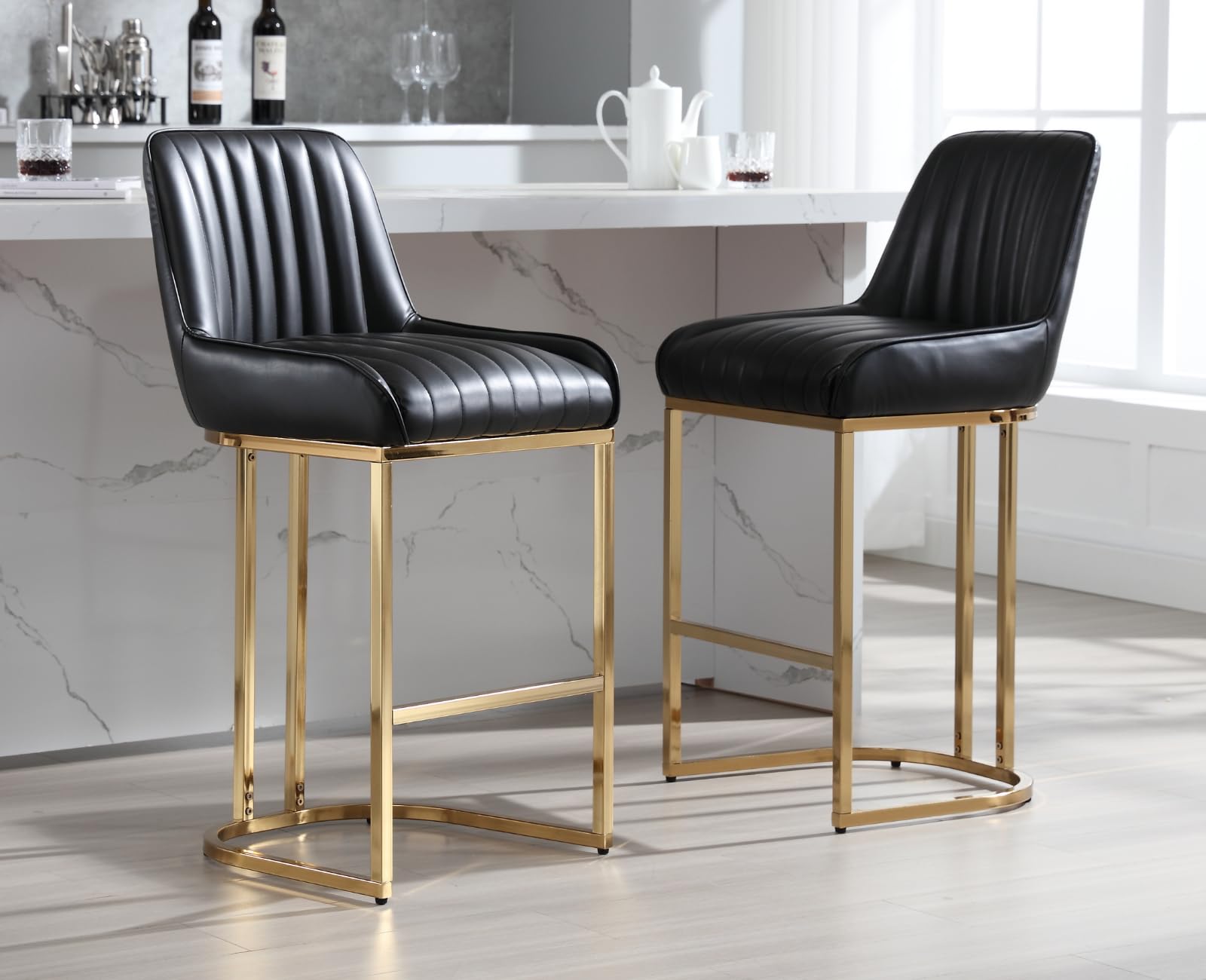 EALSON Modern Comfortable Counter Height Bar Stools Set of 2