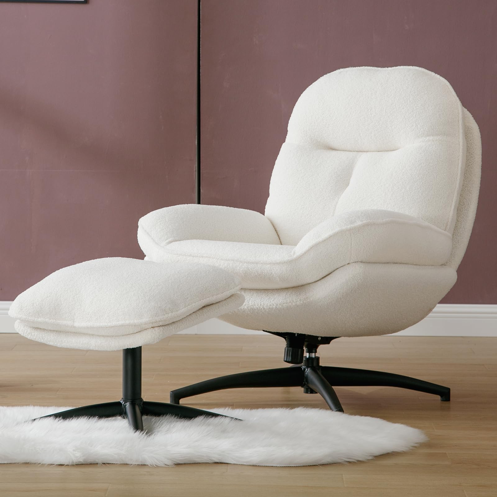 Janoray 360° Swivel Accent Chair with Ottoman Set